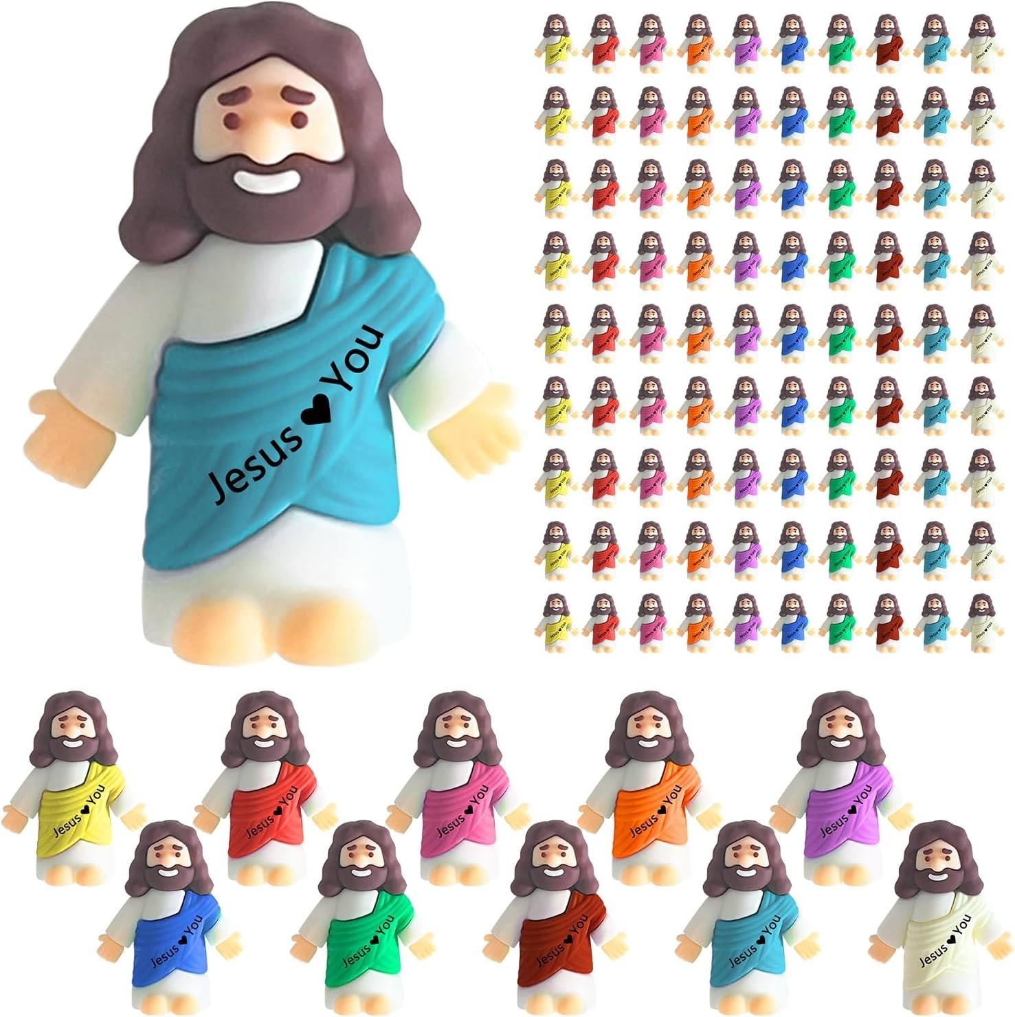 Dileed 100 PCS Little Jesus Figures, Mini Jesus Figurines Bulk, Tiny Jesus Love Dileed 100 PCS Little Jesus Figures, Mini Jesus Figurines Bulk, Tiny Jesus Love