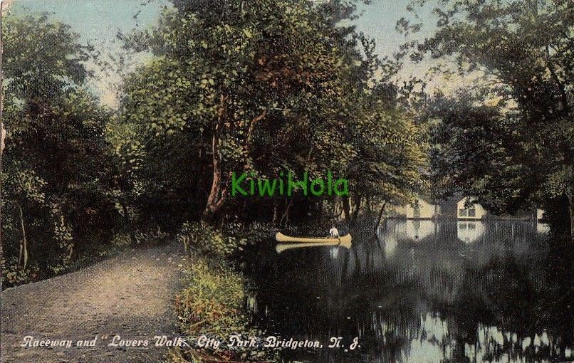 Postcard Raceway and Lovers Walk City Park Bridgeton NJ 1911