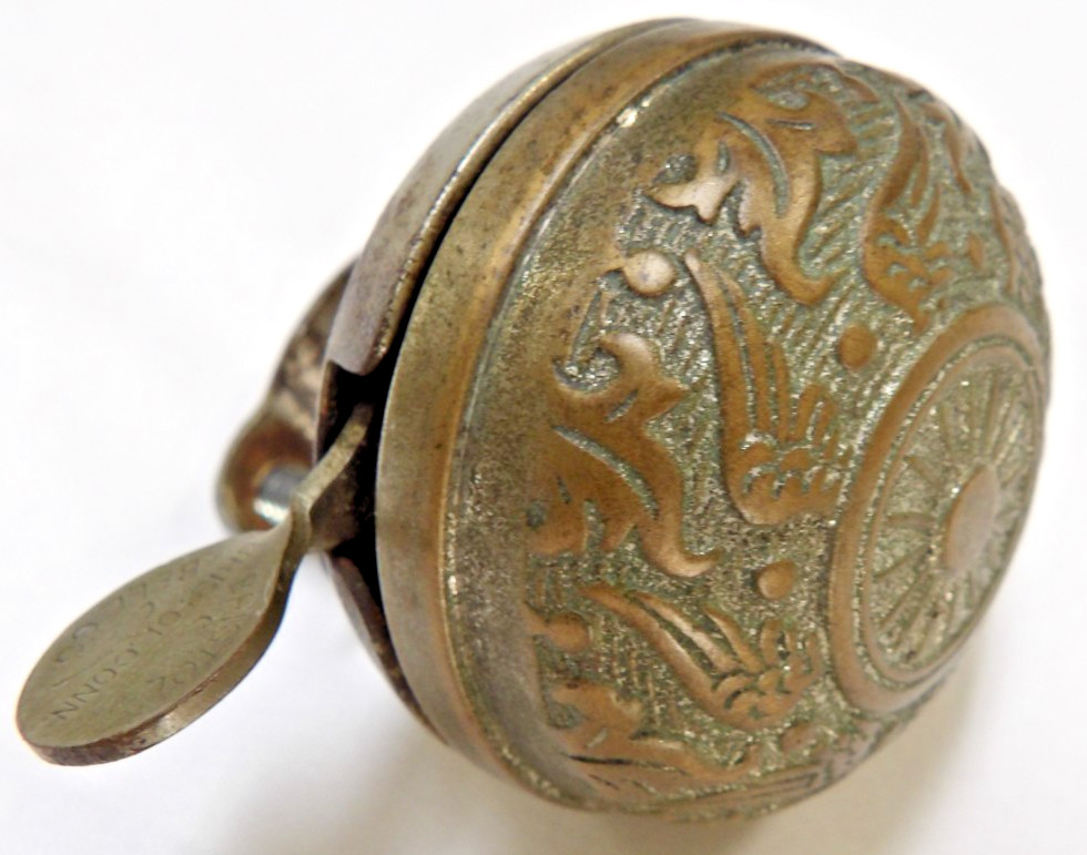 ANTIQUE 1897 CORBIN NO 5B L.A.W. BICYCLE BELL WINGED WHEEL BRISTON CONN RARE EUC