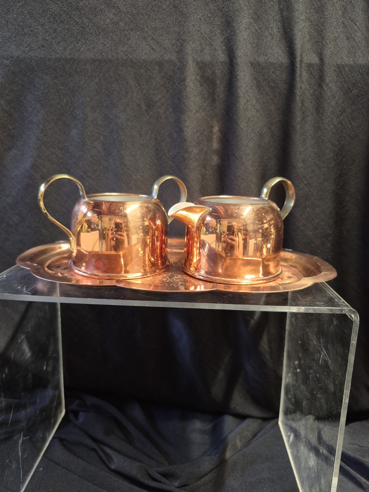 Vintage 3-piece Coppercraft Guild serving set from Taunton, Massachusetts,...