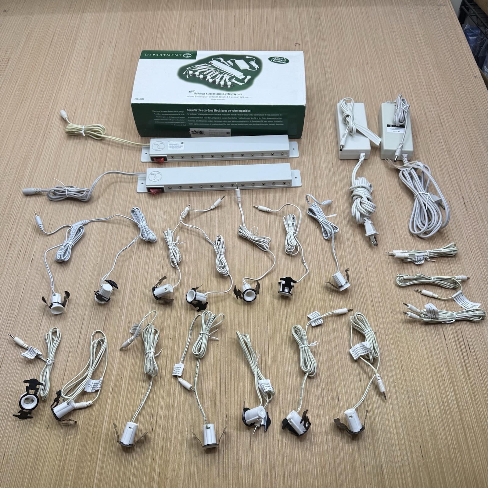 Lot of Dept 56 Lighting Systems Christmas Village Houses - Tested