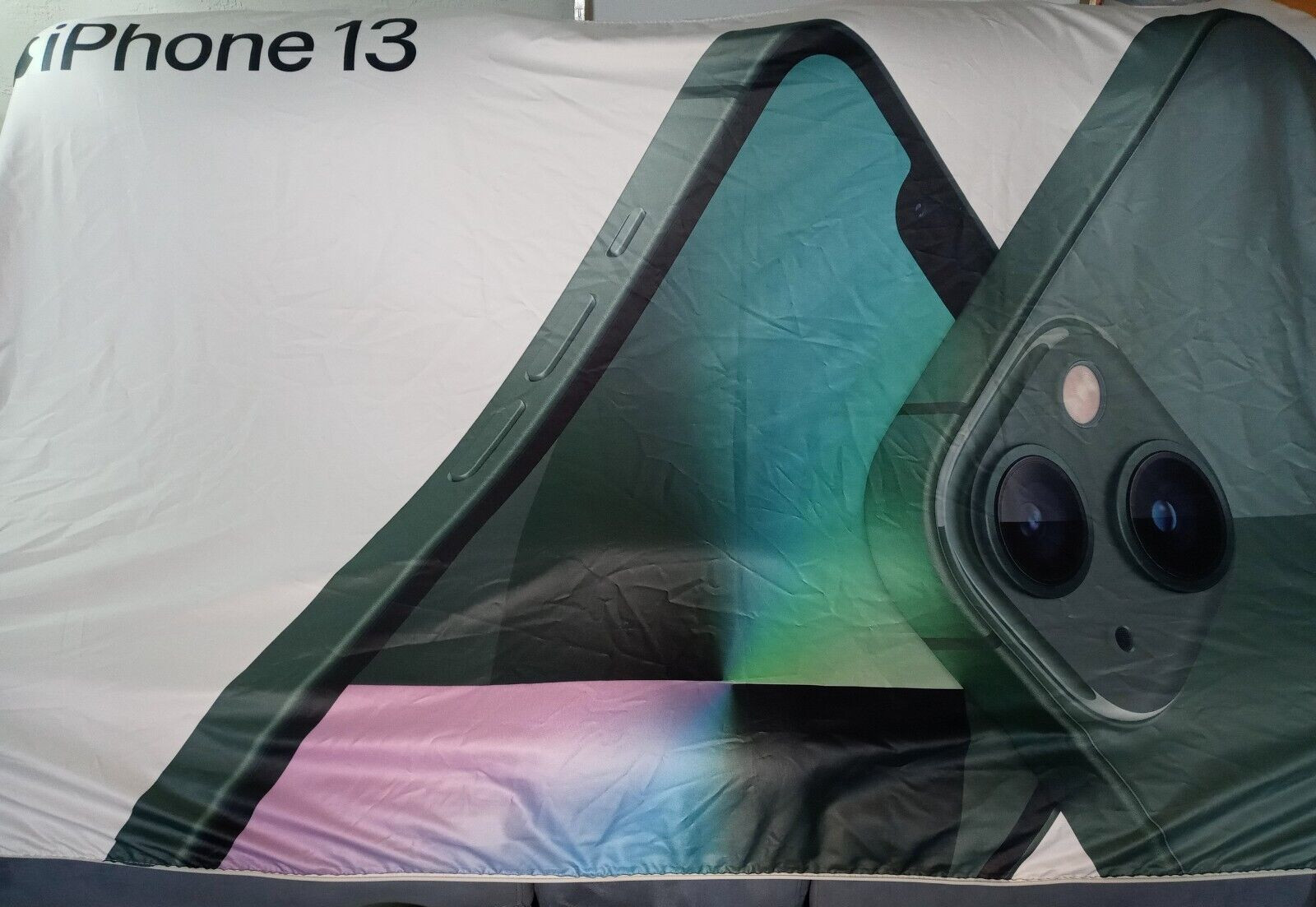 Authentic 14ft iPhone 13 Cloth Banner Wall Decoration - Pristine Condition