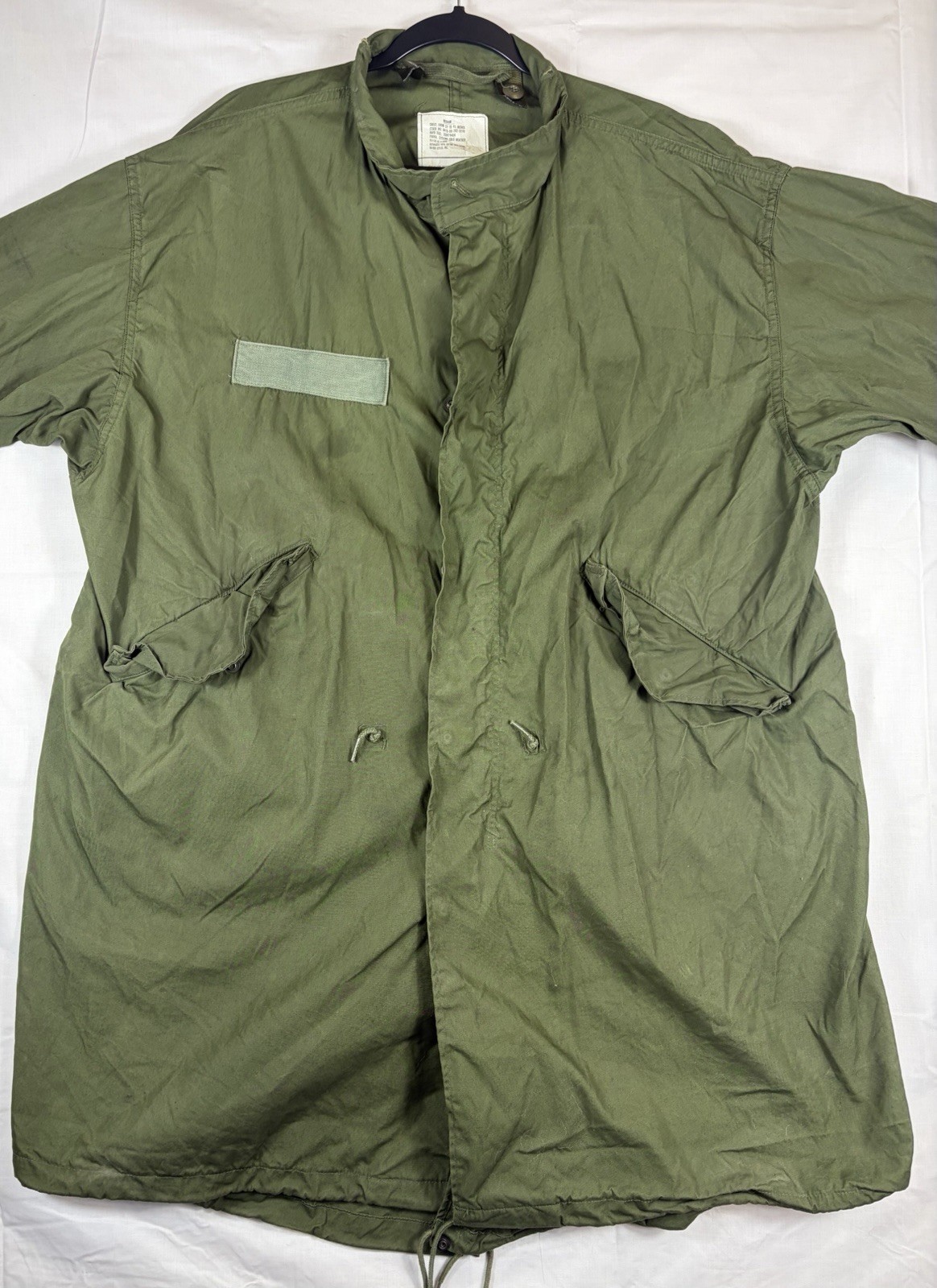 Vintage 1982 US Army Extreme Cold Weather Fishtail M65 Parka Size M No Liner
