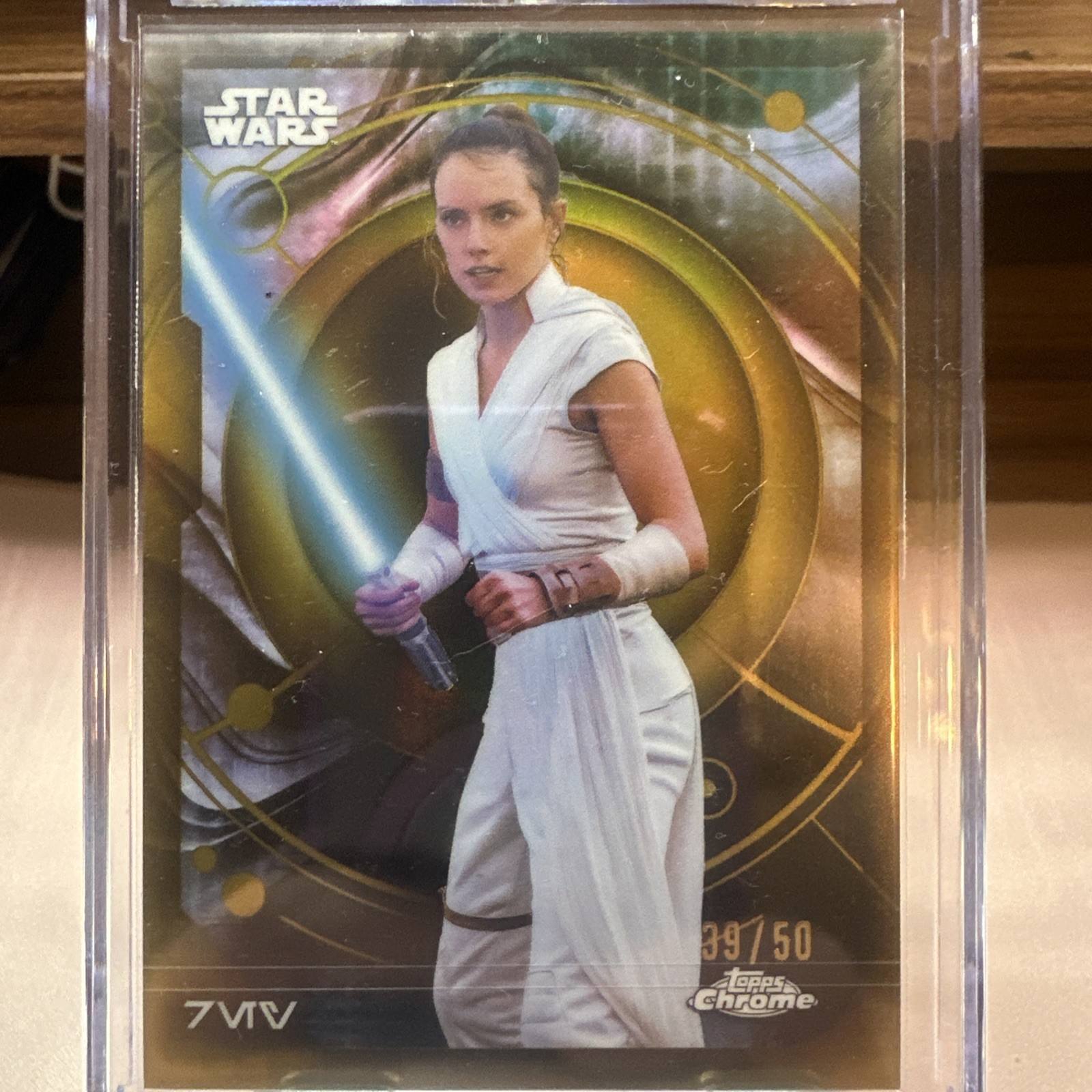 2026 topps chrome Star Wars  Rey true gold refractor  #39/50