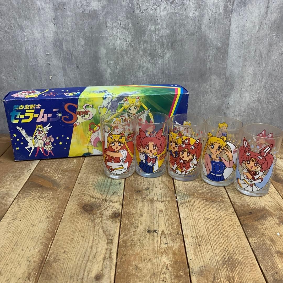 Sailor Moon SuperS Otsuka Glass Mini Tumbler Set 5pcs Vintage Rare