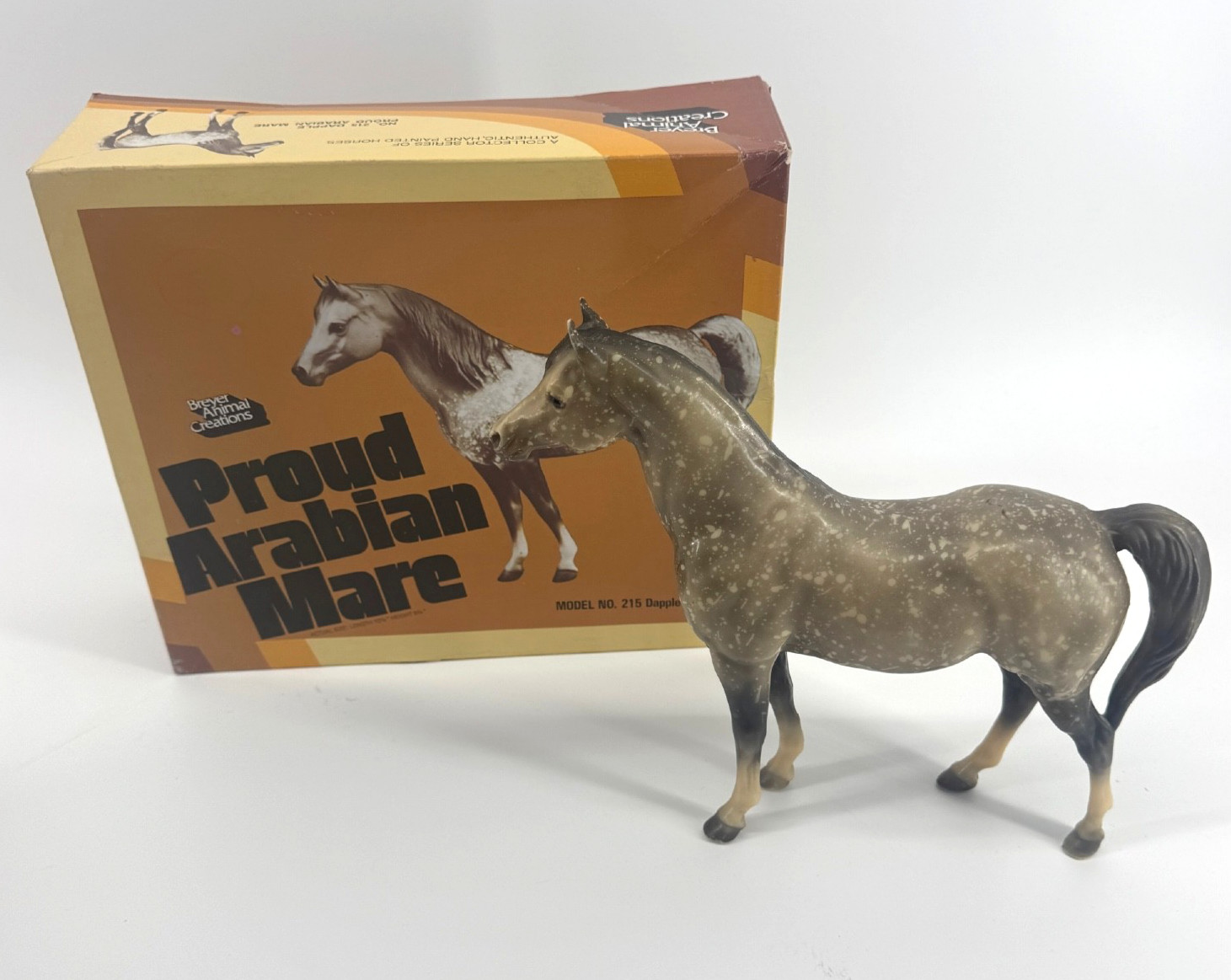 Vintage Breyer #215 Proud Arabian Mare Dapple Gray 1979 IN BOX Handpainted RARE
