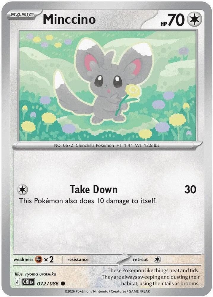 Pokemon Chaos Rising Minccino #072/086 English NM