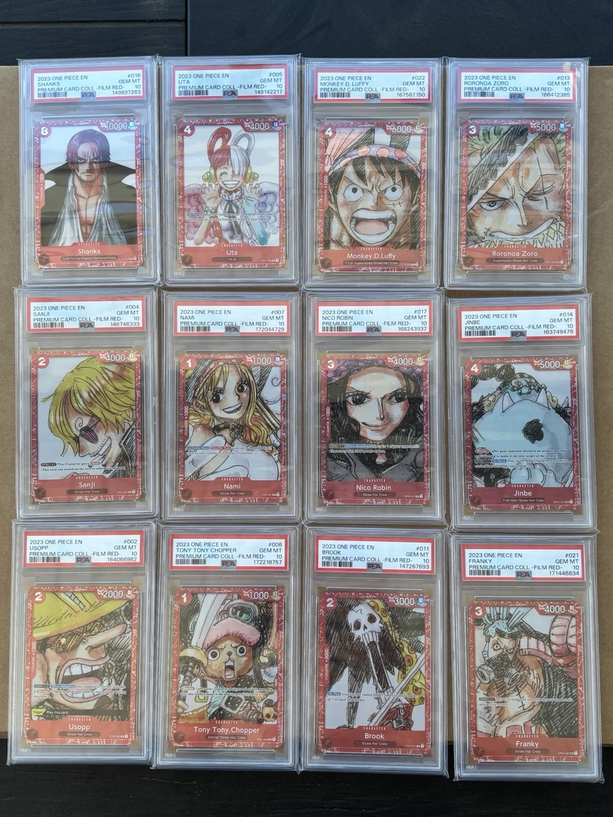 2023 One Piece Premium Collection-Film Red Complete Set PSA 10 English 🔥