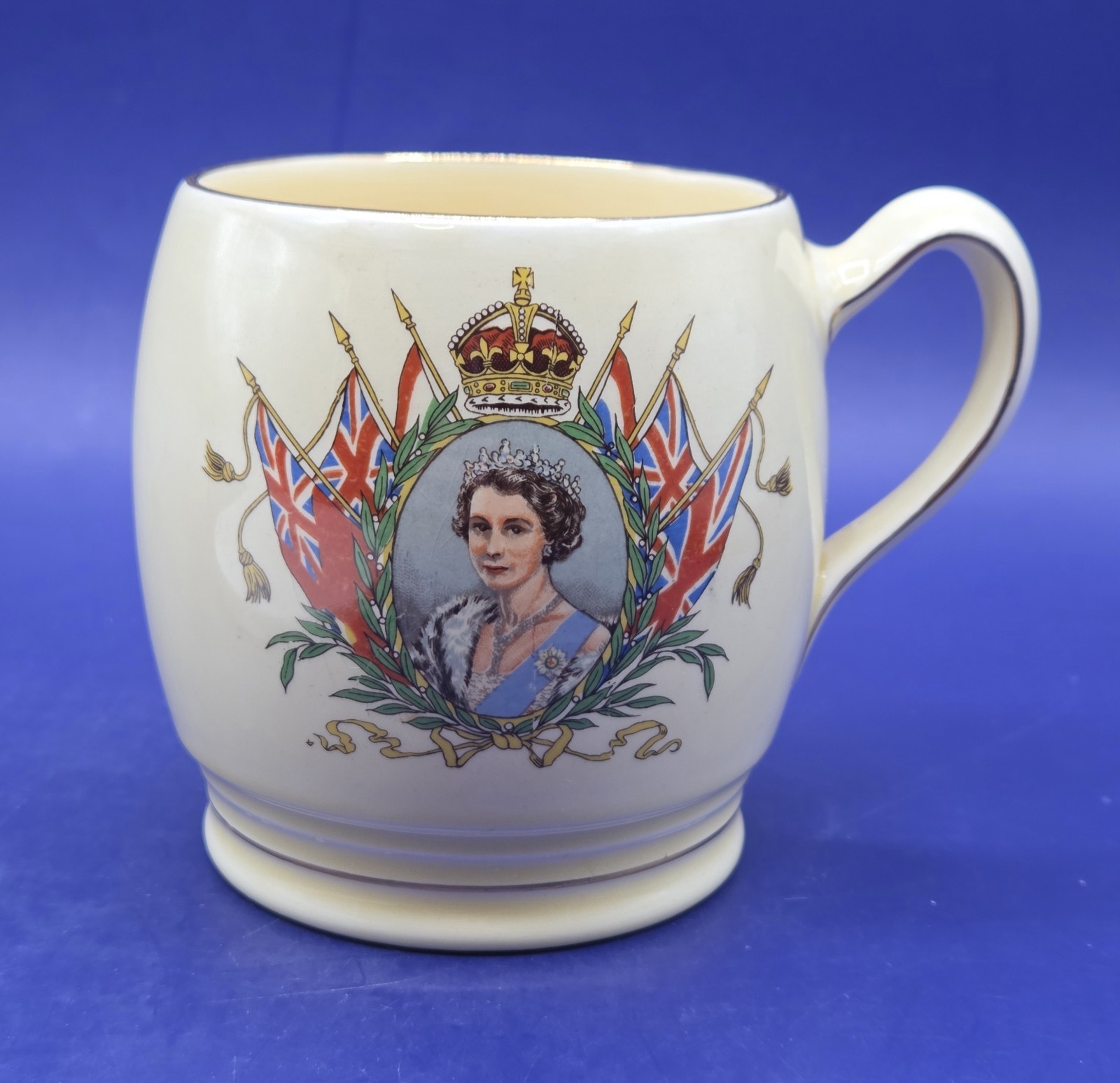 Vintage 1953 Royal Winton Queen Elizabeth II Coronation Mug – Made in England