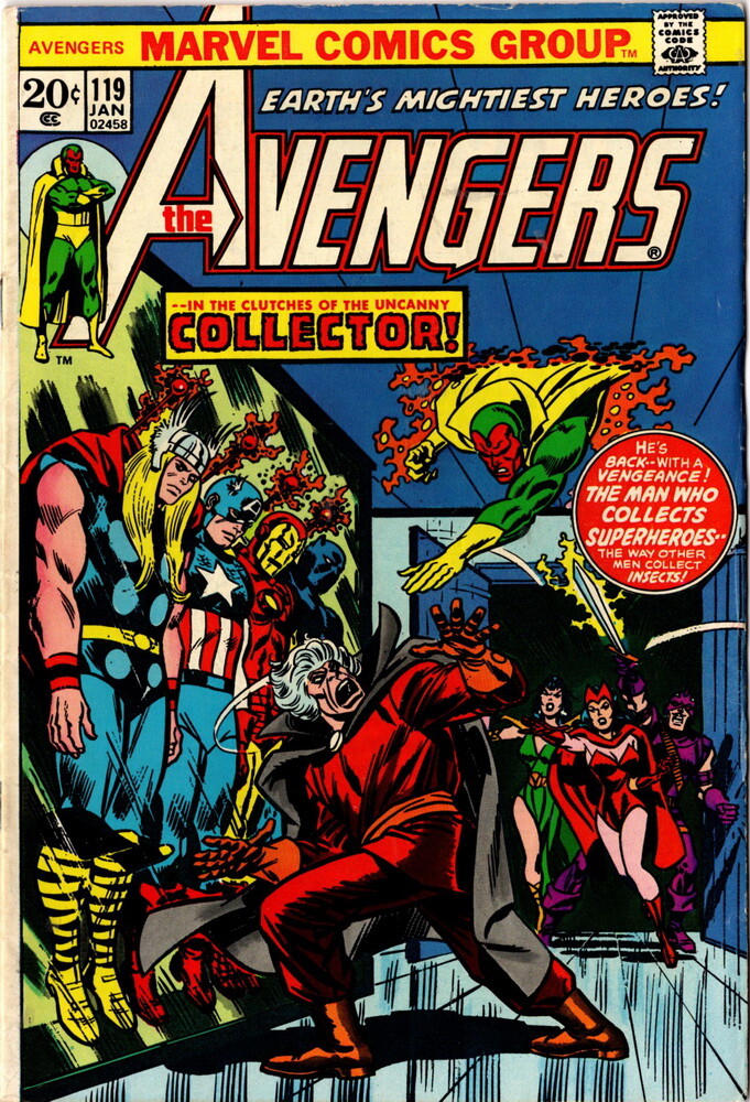 The Avengers No 119, January 1974, Vintage Marvel Comic, Fairly High Grade