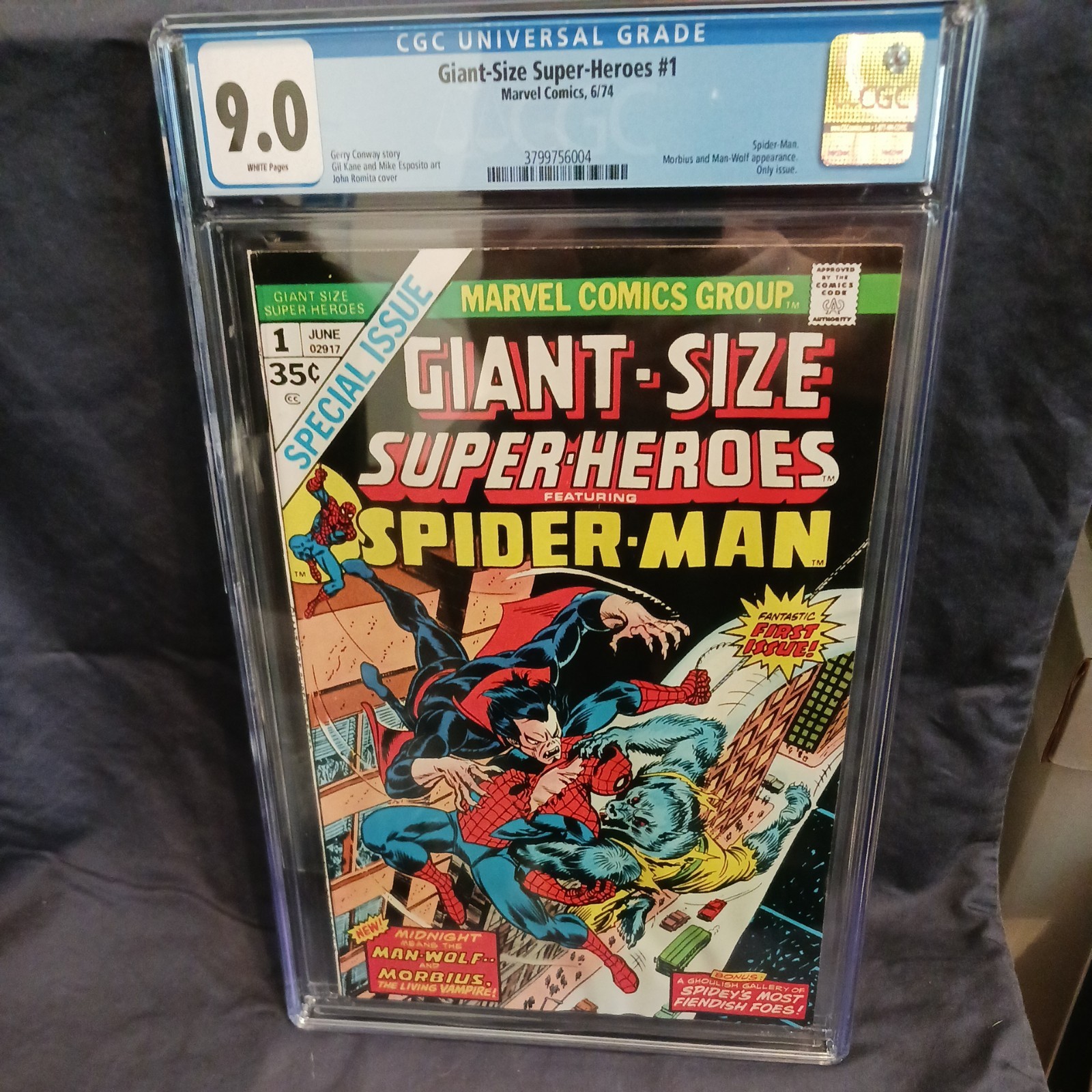 💥GIANT-SIZE SUPER-HEROES #1 💥CGC 9.0 W Pgs Marvel Comics 1974 MORBIUS MAN-WOLF