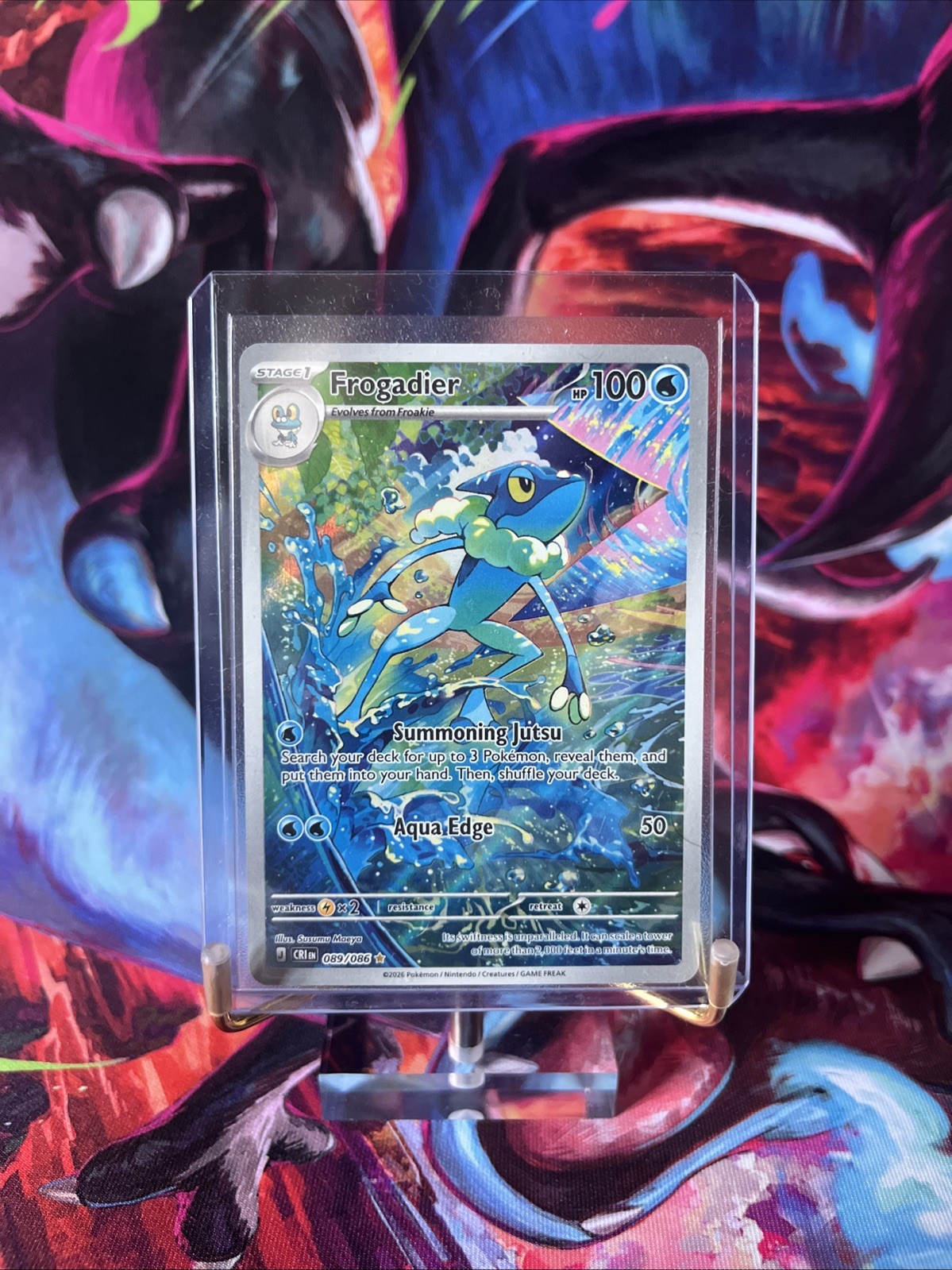 Pokémon TCG Frogadier 089/086 Chaos Rising Illustration Rare NM Near Mint