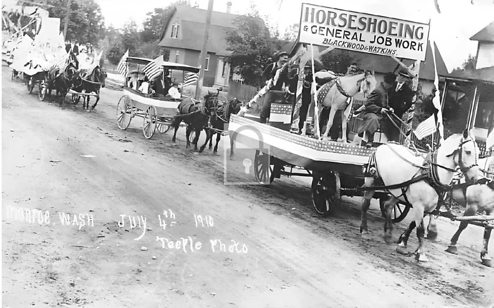 4th July Parade Horseshoe Float Monroe Washington WA - Reprint