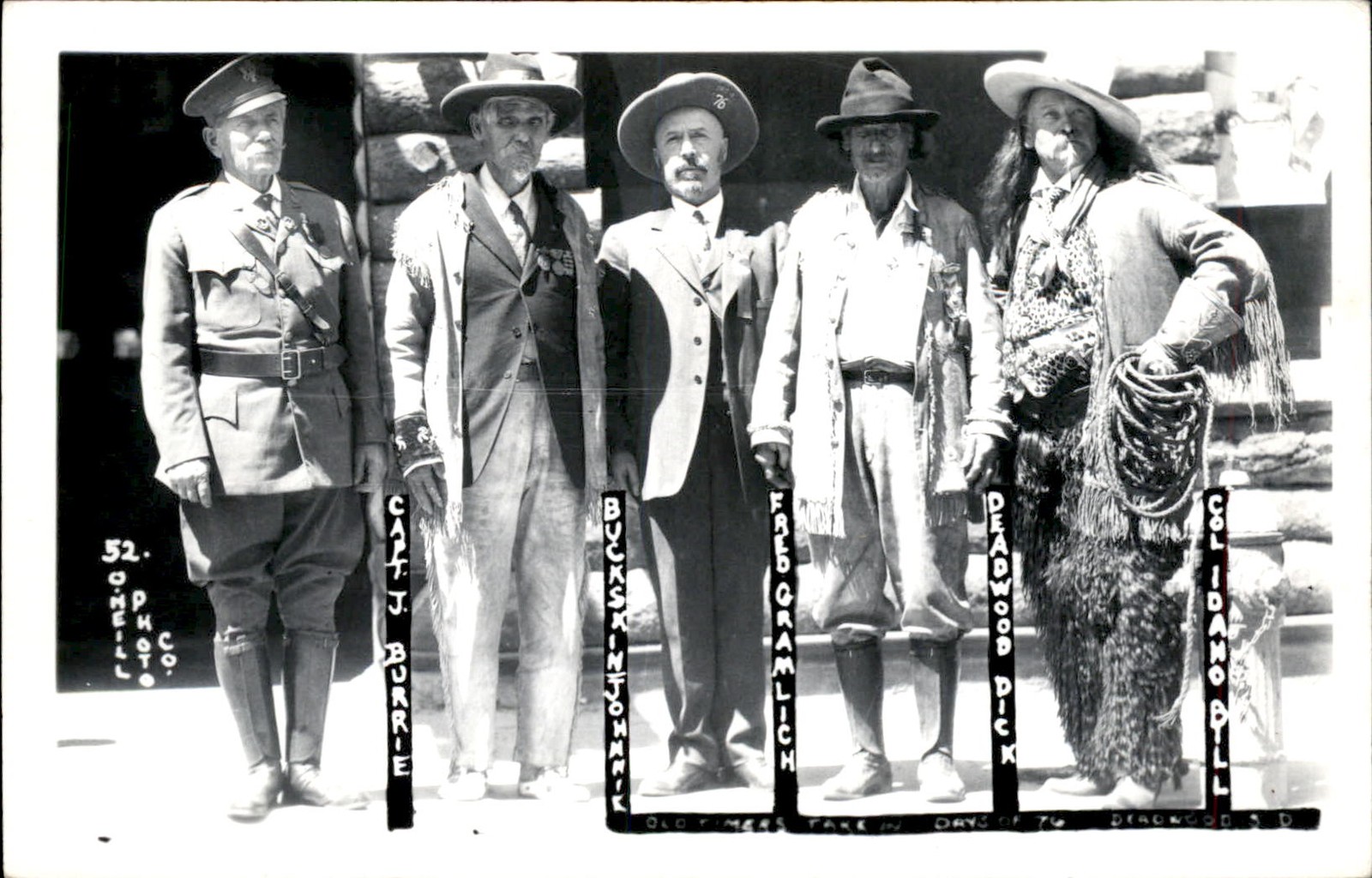 Burrie Buckskin Johnnie Idaho Bill Deadwood Dick et al Old West Cowboys RPPC bhn