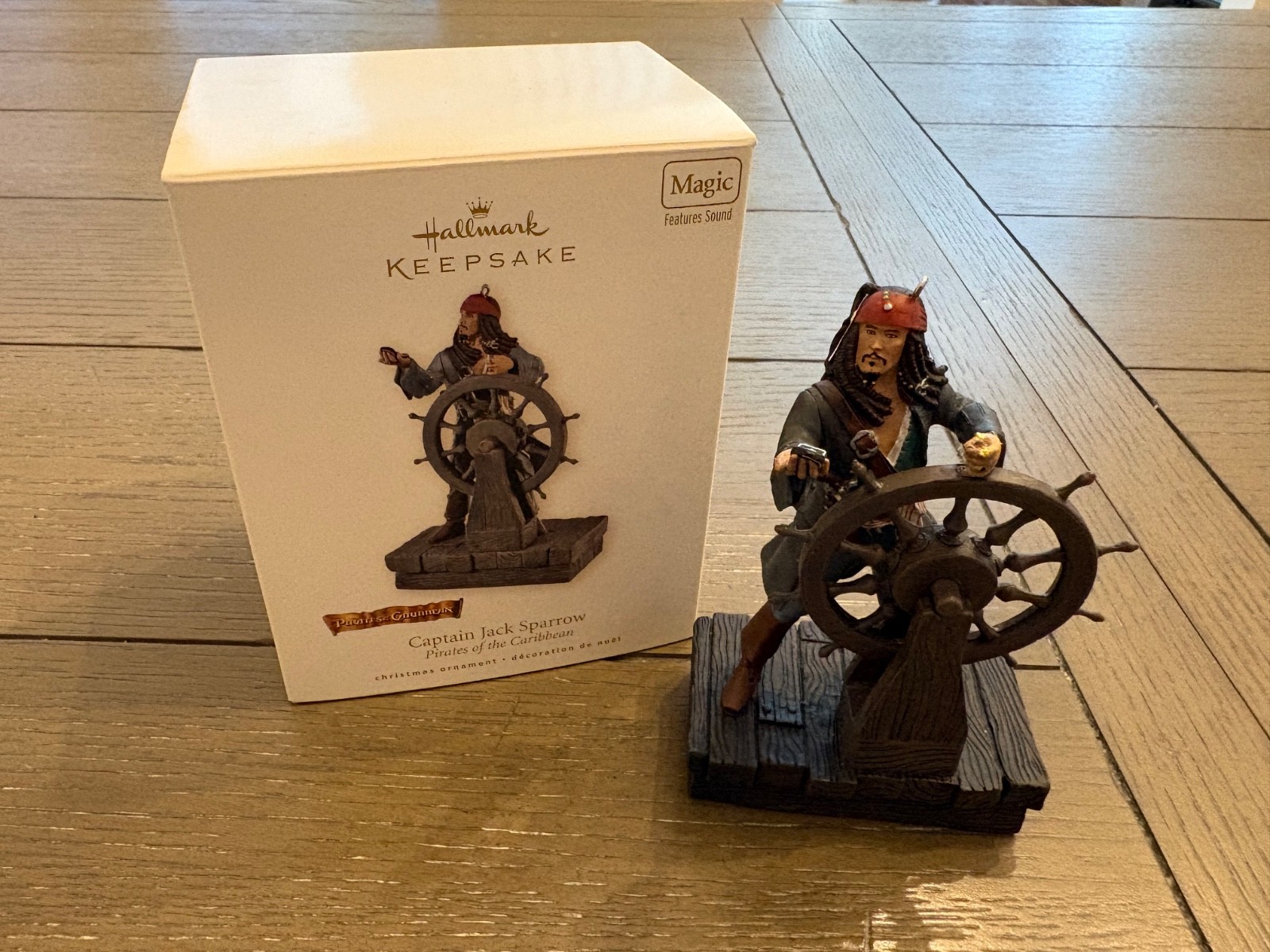 Hallmark Keepsake Captain Jack Sparrow Pirates Caribbean Magic Ornament Sound