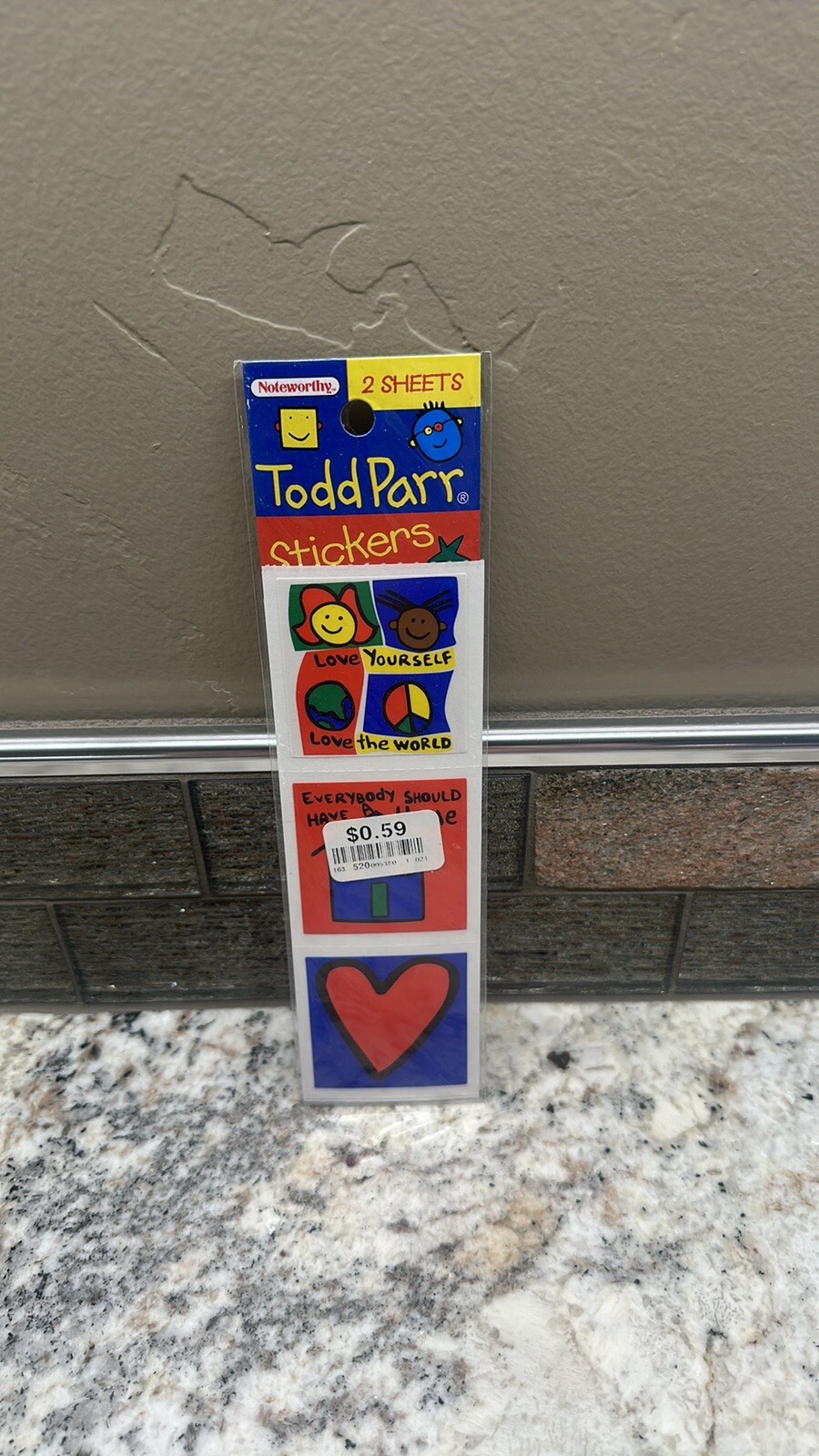 Vintage Noteworthy Todd Parr stickers love yourself love the world  sealed