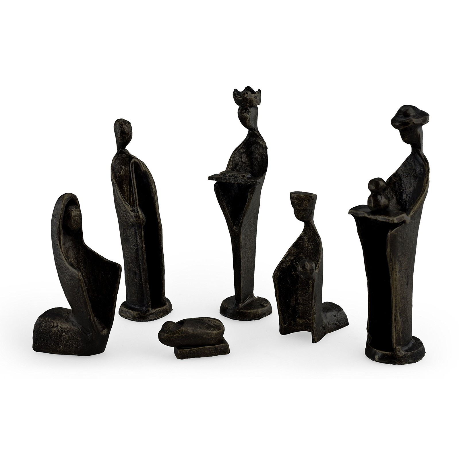 Danya B. Holiday Home Decor Christmas Easter Nativity Scene 6-Piece Cast-Iron