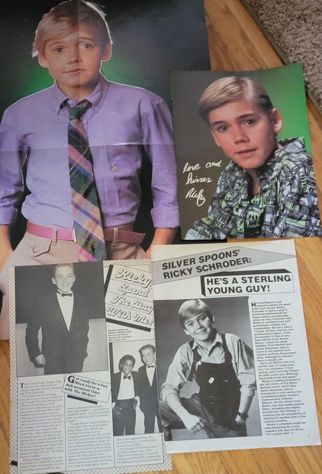 Young Ricky Schroeder Pinup And Clippings Lot