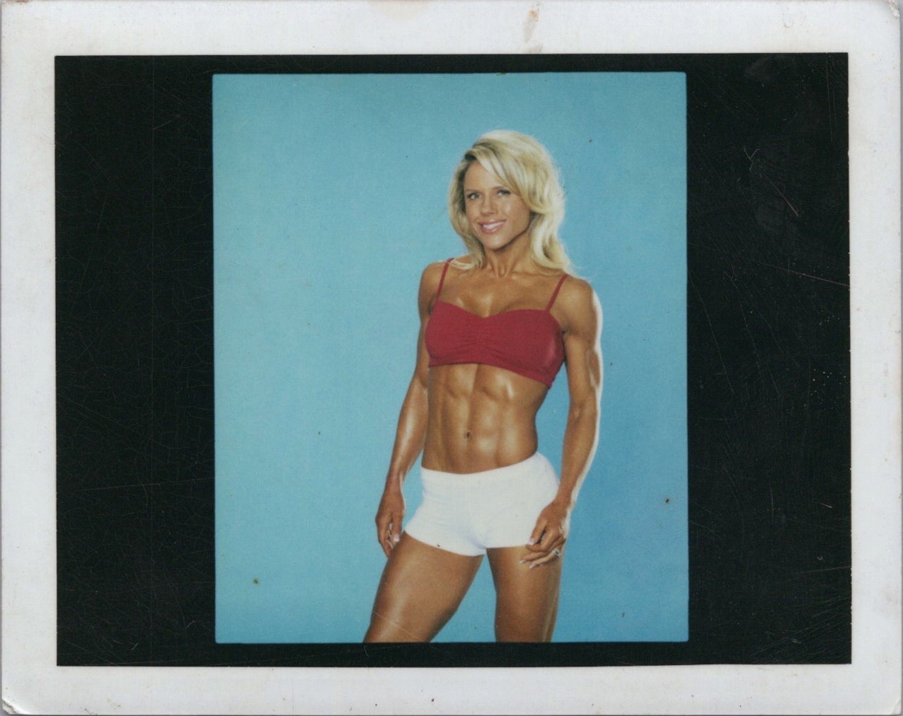 1980s Pretty Woman Bodybuilder Fitness Model PolaColor Professional Test Print