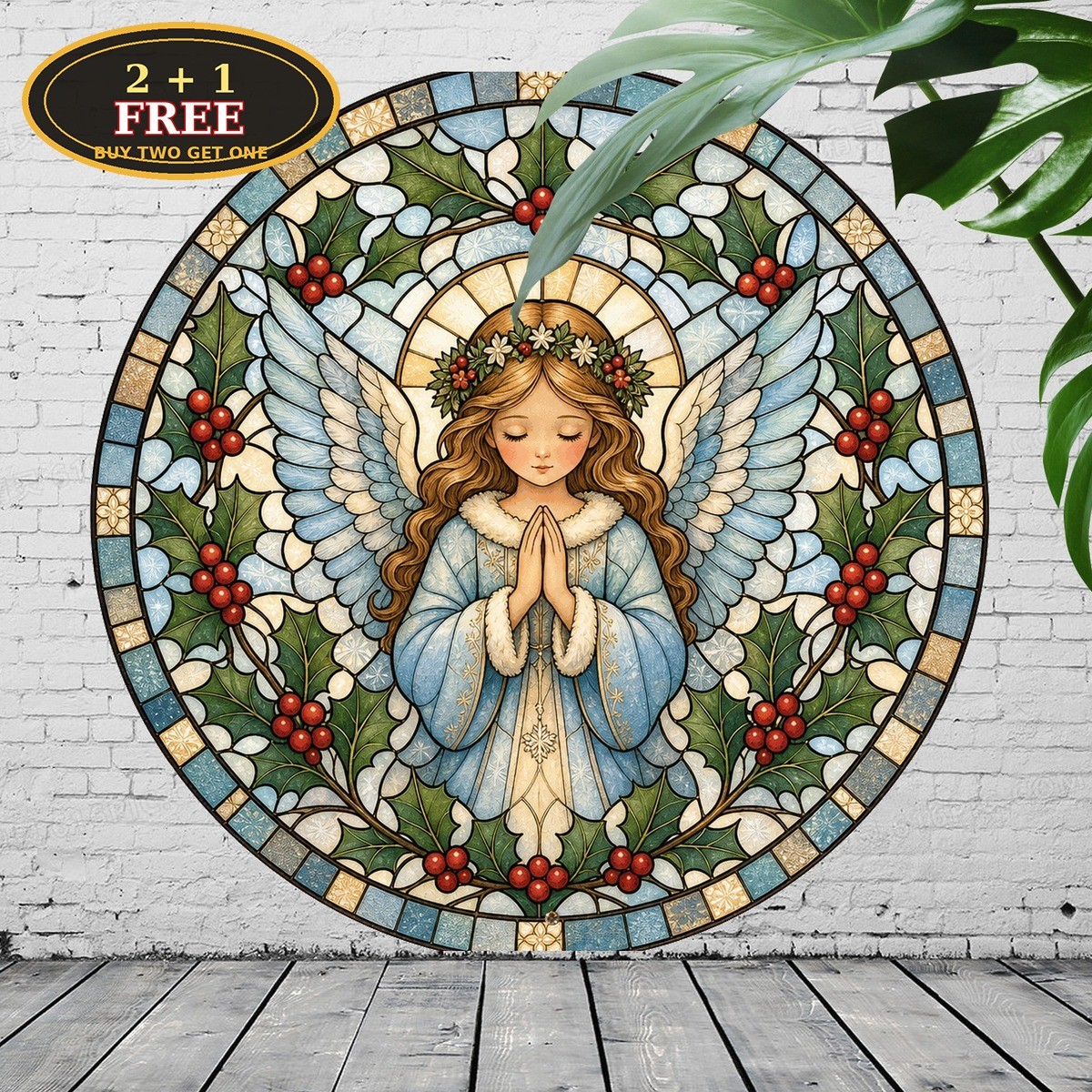 Bohemian Holly Angel Design Acrylic Four Seasons Hanging Decor