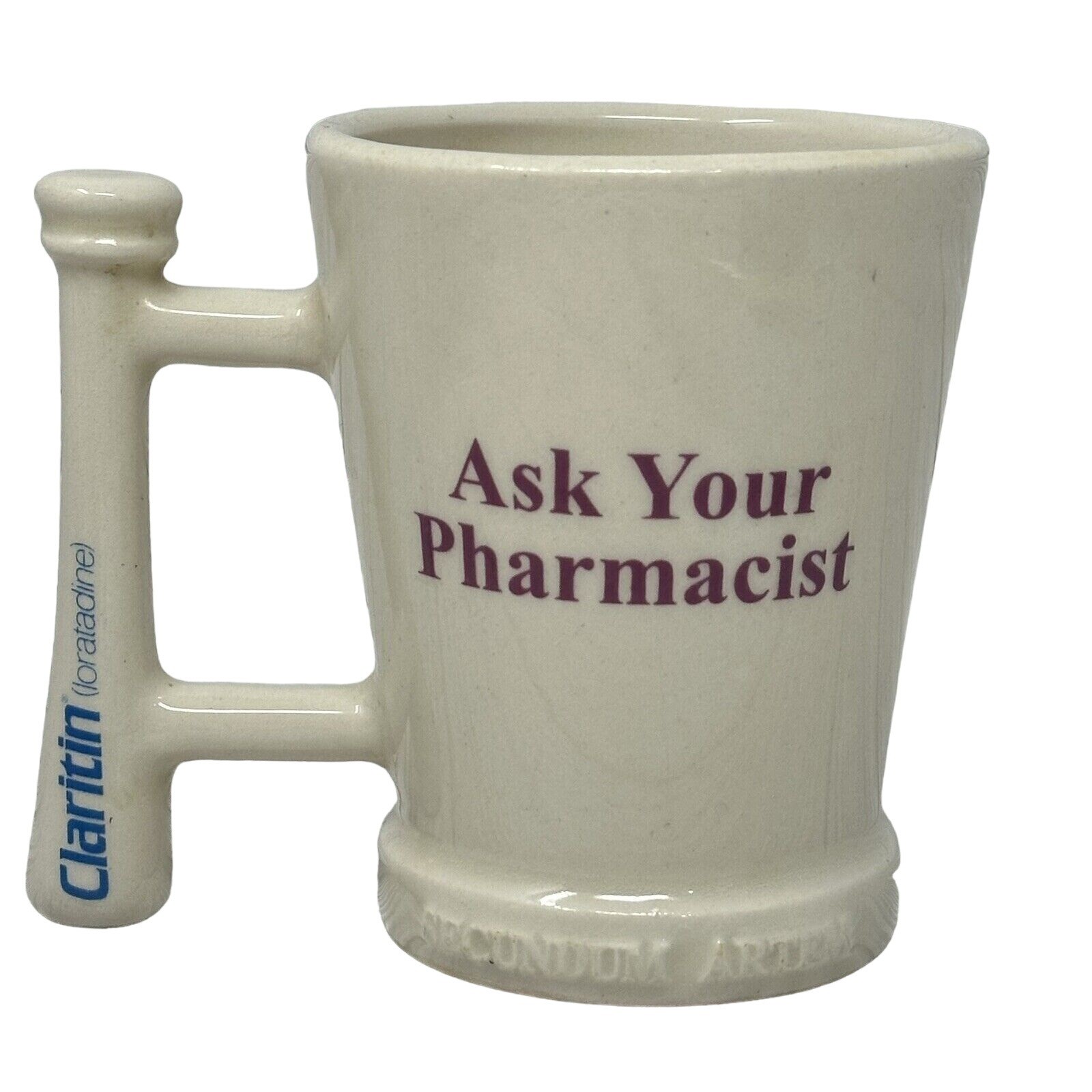 Vintage CLARITIN Mortar Pestle Coffee Cup Mug Ask Your Pharmacist Advertising