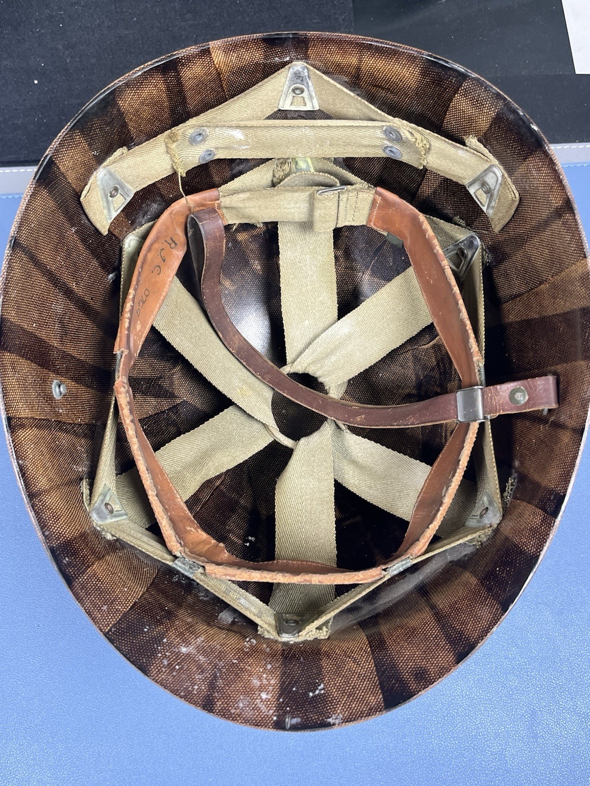 WWII US M1 Helmet Liner Inland Named