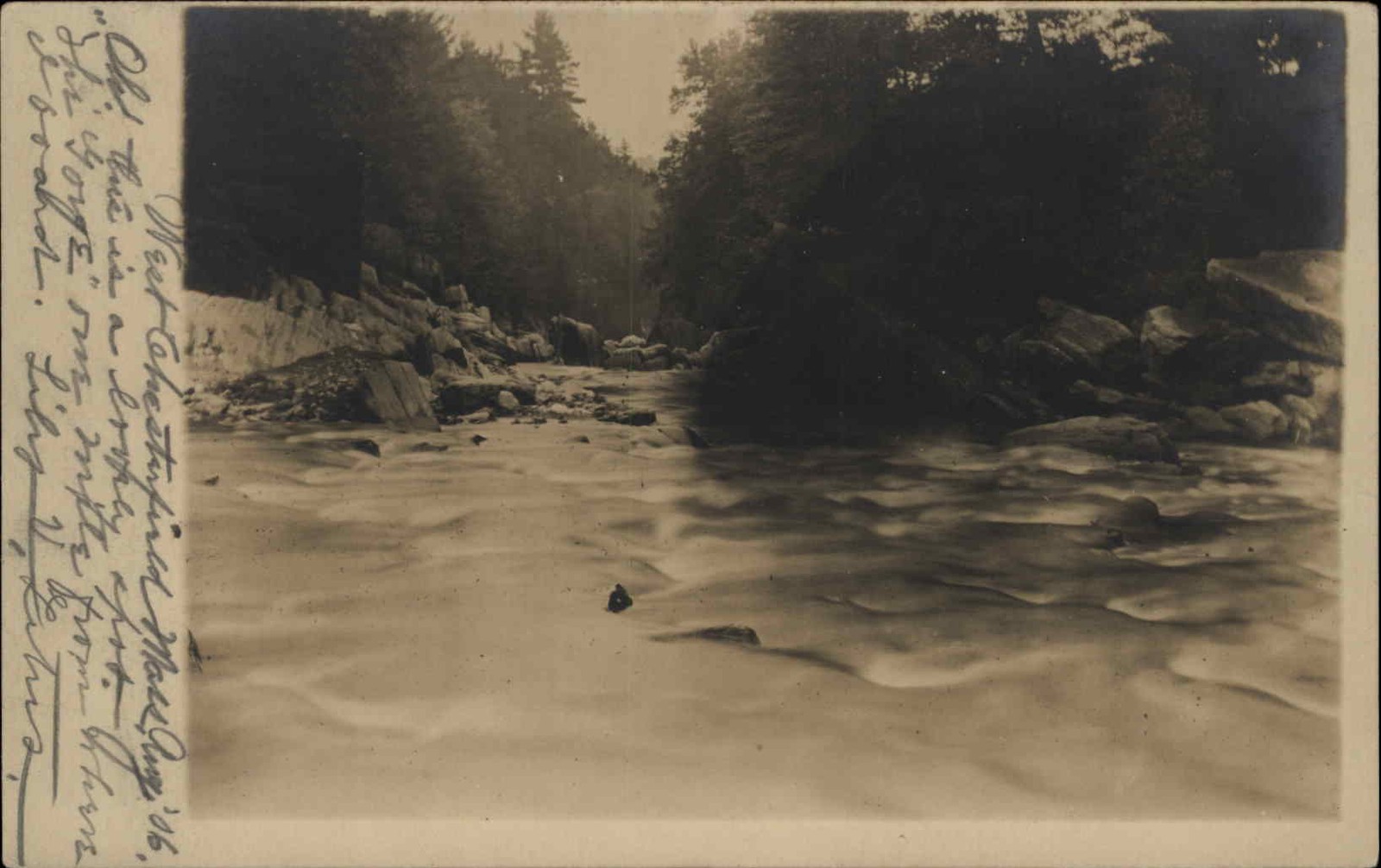West Chesterfield MA MASS River View c1900-20s Real Photo Vintage Postcard