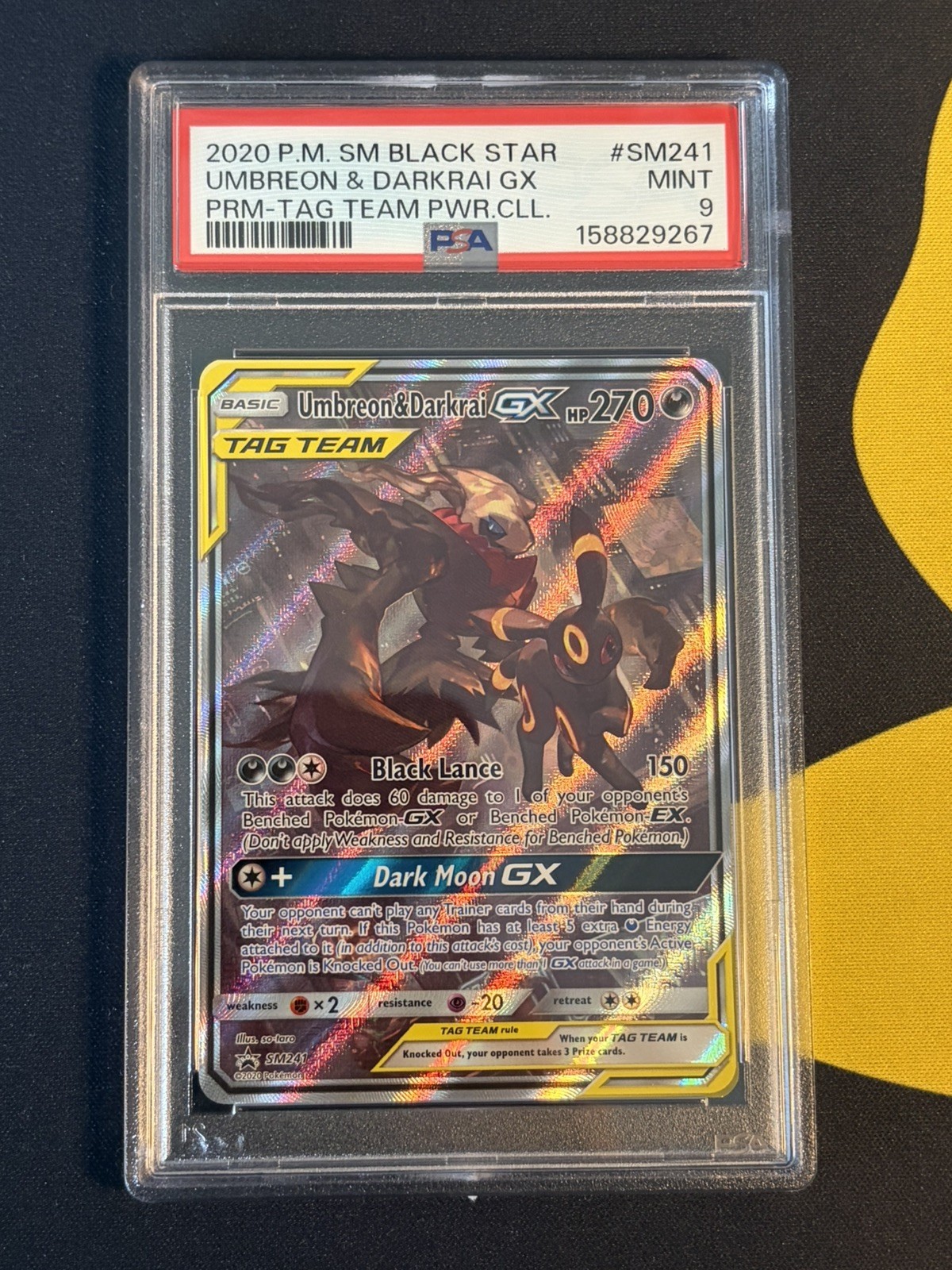 Umbreon & Darkrai GX SM241 Tag Team PSA 9 Mint Sun & Moon Promo Pokemon