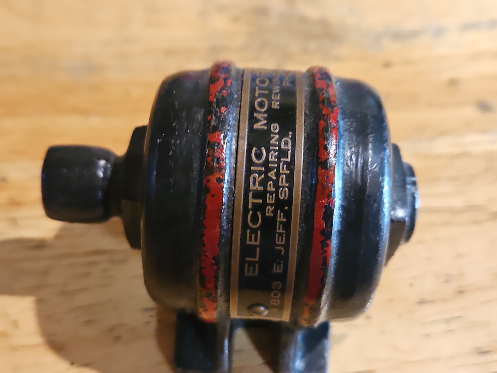 Vintage Cast Iron Figural Electric Motor Shop Promo Advertising Paperweight