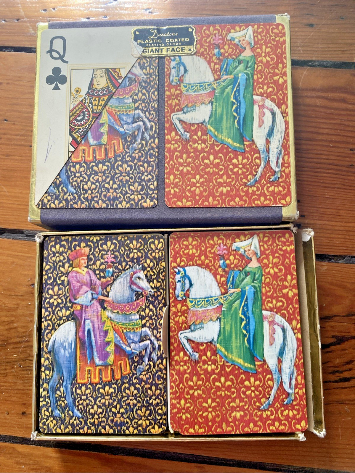 Vintage Playing Card Deck Duratone Medieval - Double Set (Full Deck)