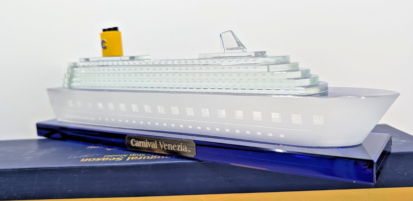 Carnival Venezia Inaugural Season 10” 3D Crystal Glass Ship Model Limited