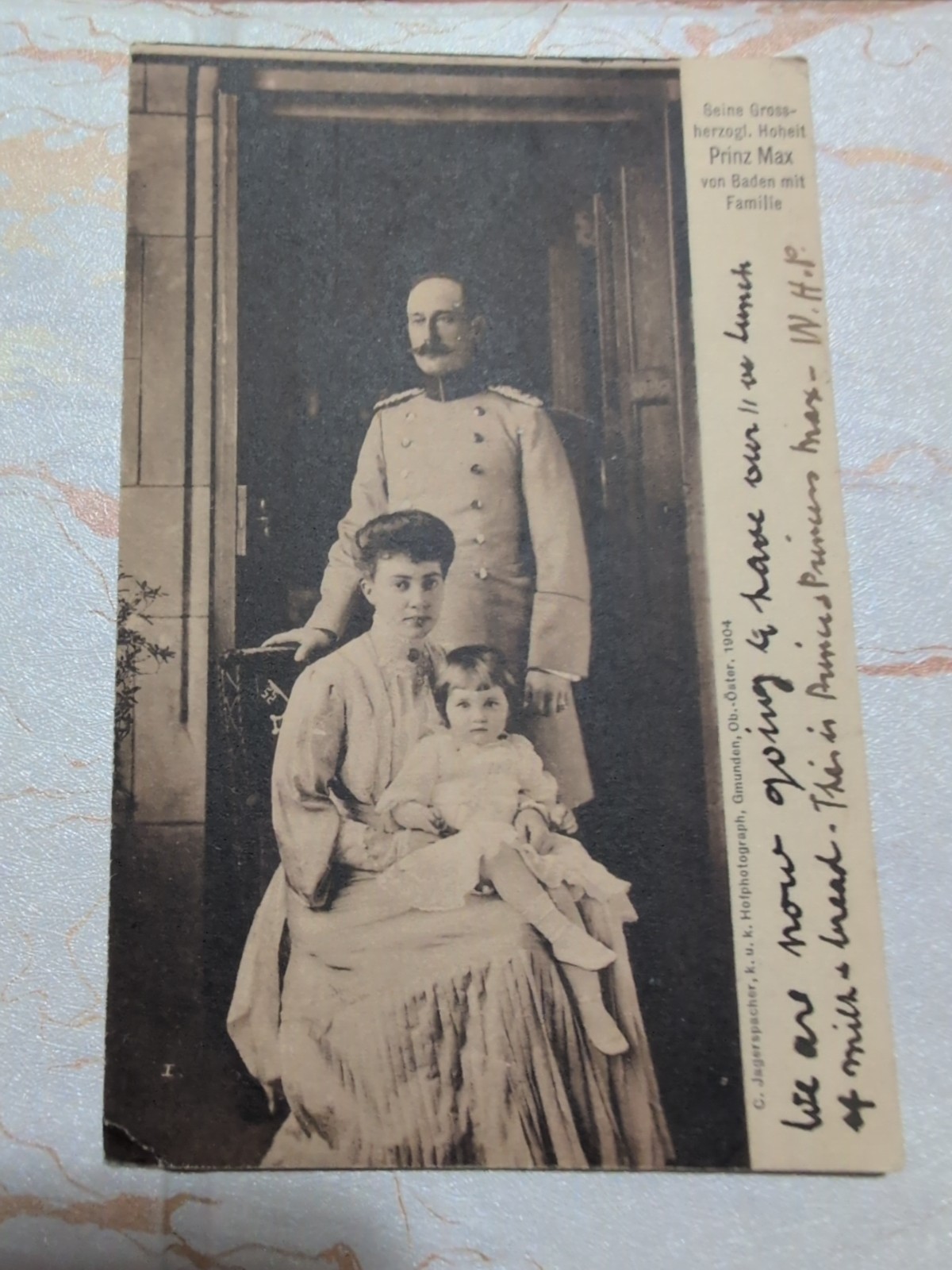 Antique Germany Prince Max of Baden Family Postcard Posted Royalty c1906