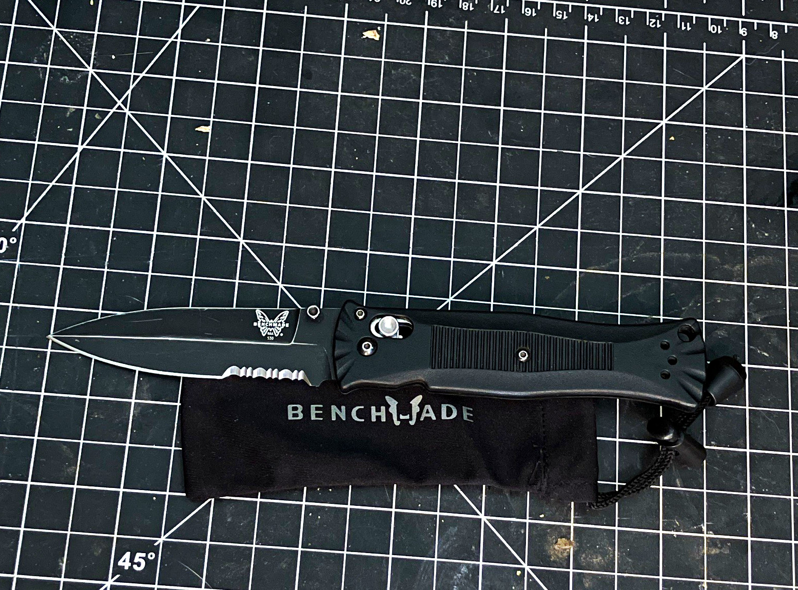 Benchmade 530 Mel Pardue 154CM Black Combo Edge