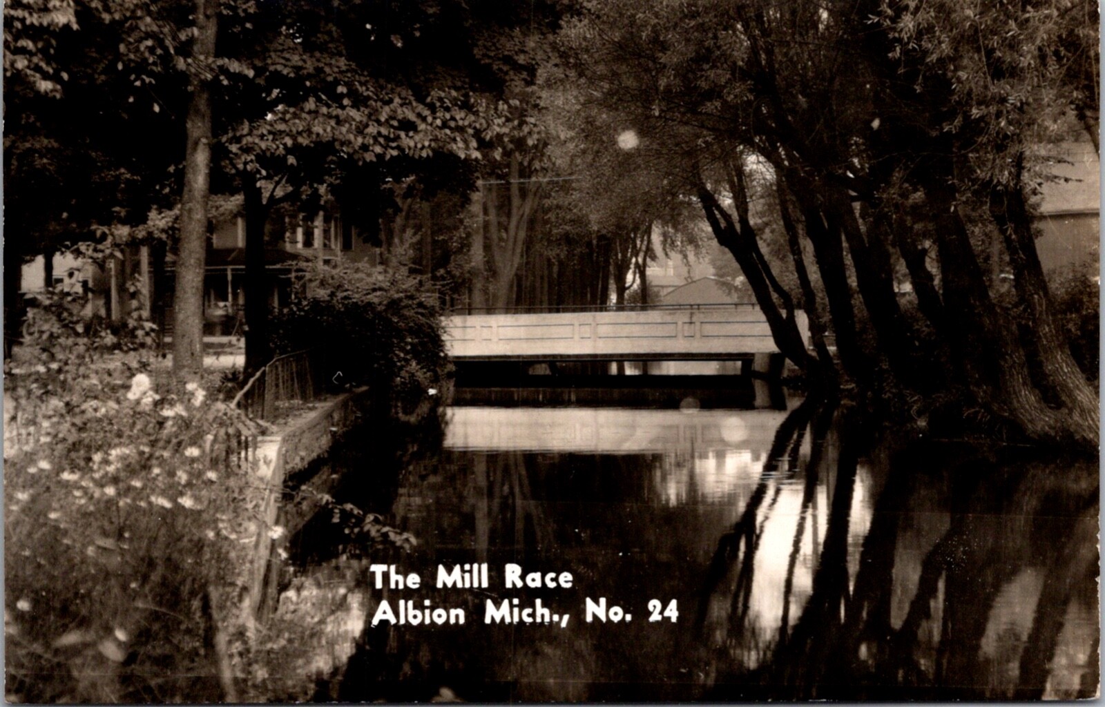 Real Photo Postcard The Mill Race in Albion, Michigan