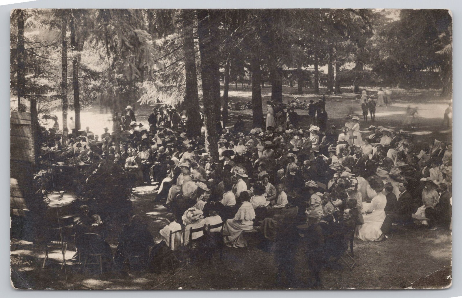 Vtg RPPC Post Card Large Gathering Of People? K71