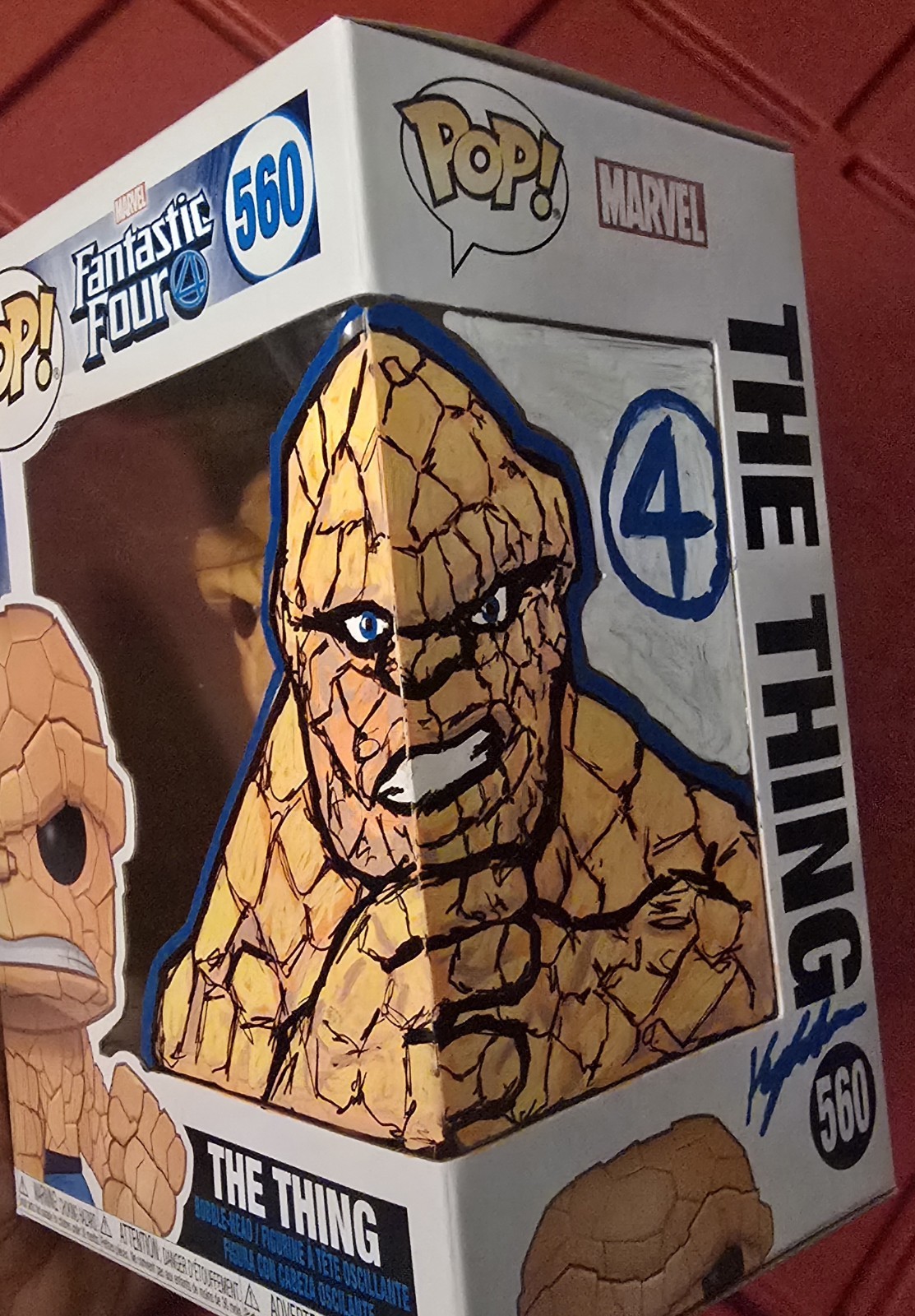 Funko Pop Marvel Fantastic Four The Thing #560 Custom Hand Painted Art OOAK