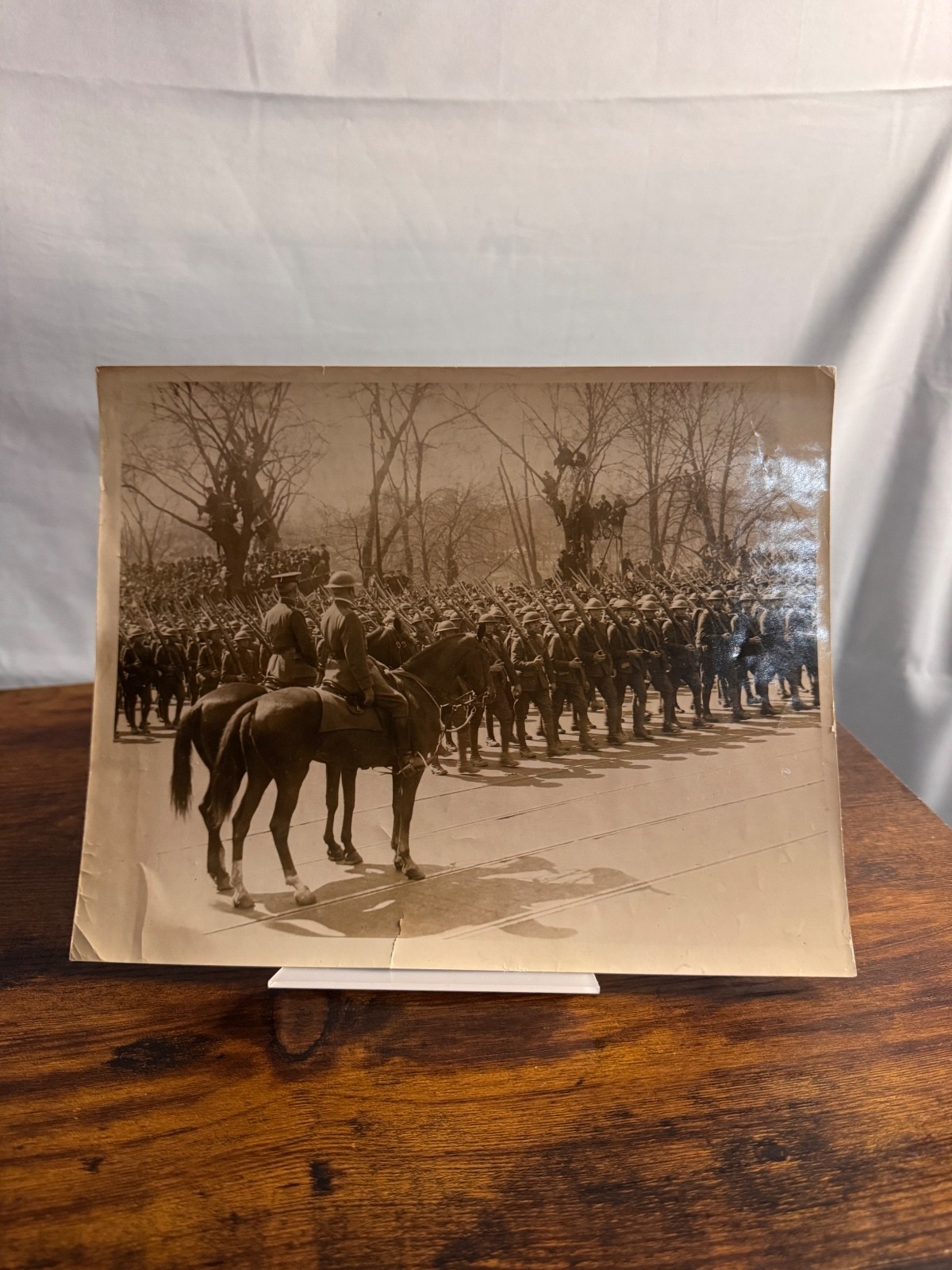 Original Vintage Military Cavalry Formation Photograph Parade Army 8x10 Photo