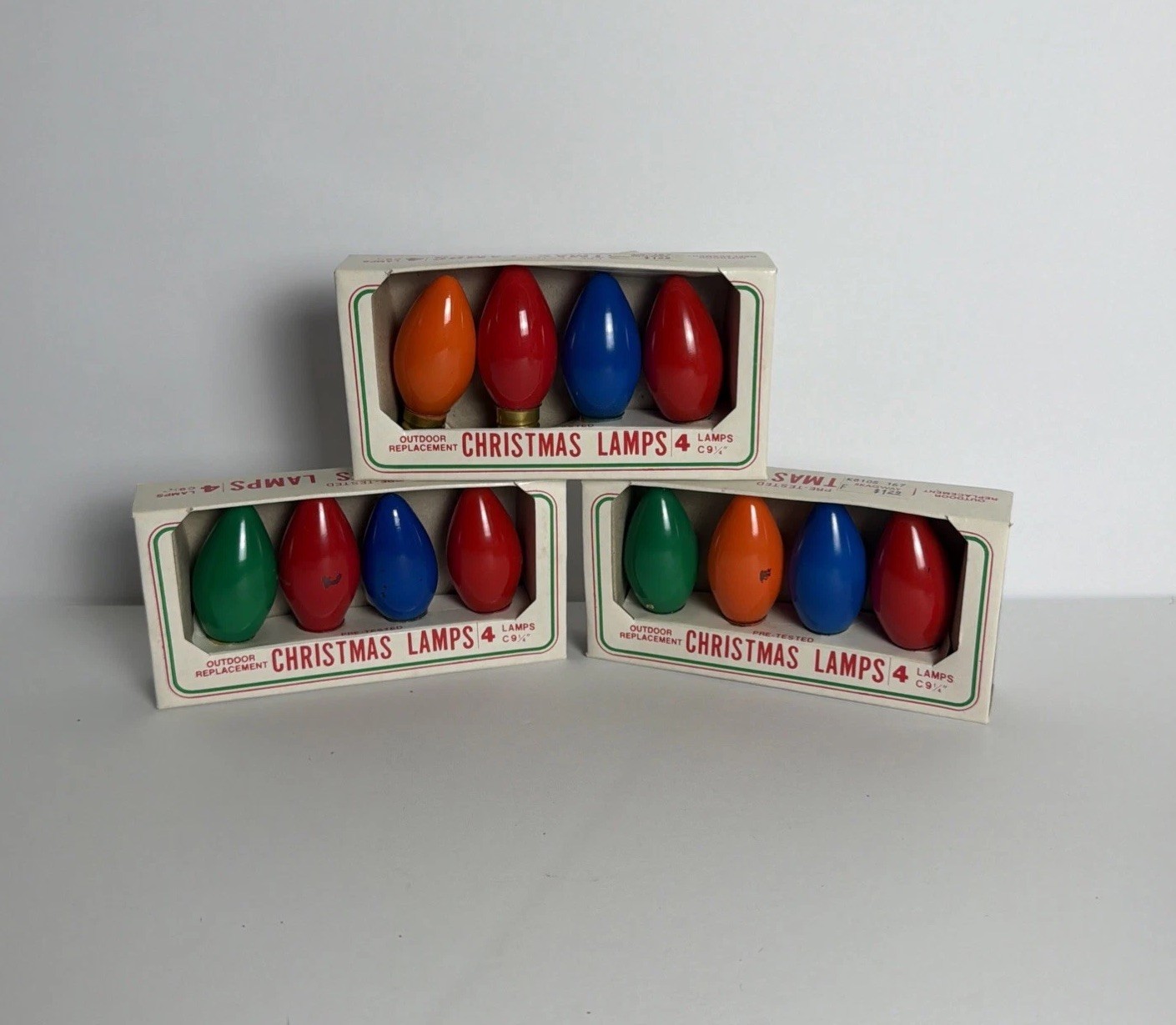 Vintage Farmland Christmas Lamps C9 Opaque Light Bulbs Replacement Lot 3 Box 12