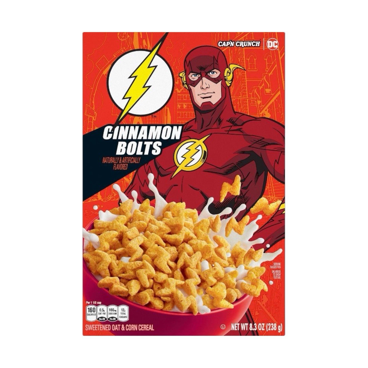 DC The Flash Cinnamon Bolts Cap’n Crunch Cereal Box SEALED 2022 Limited Edition
