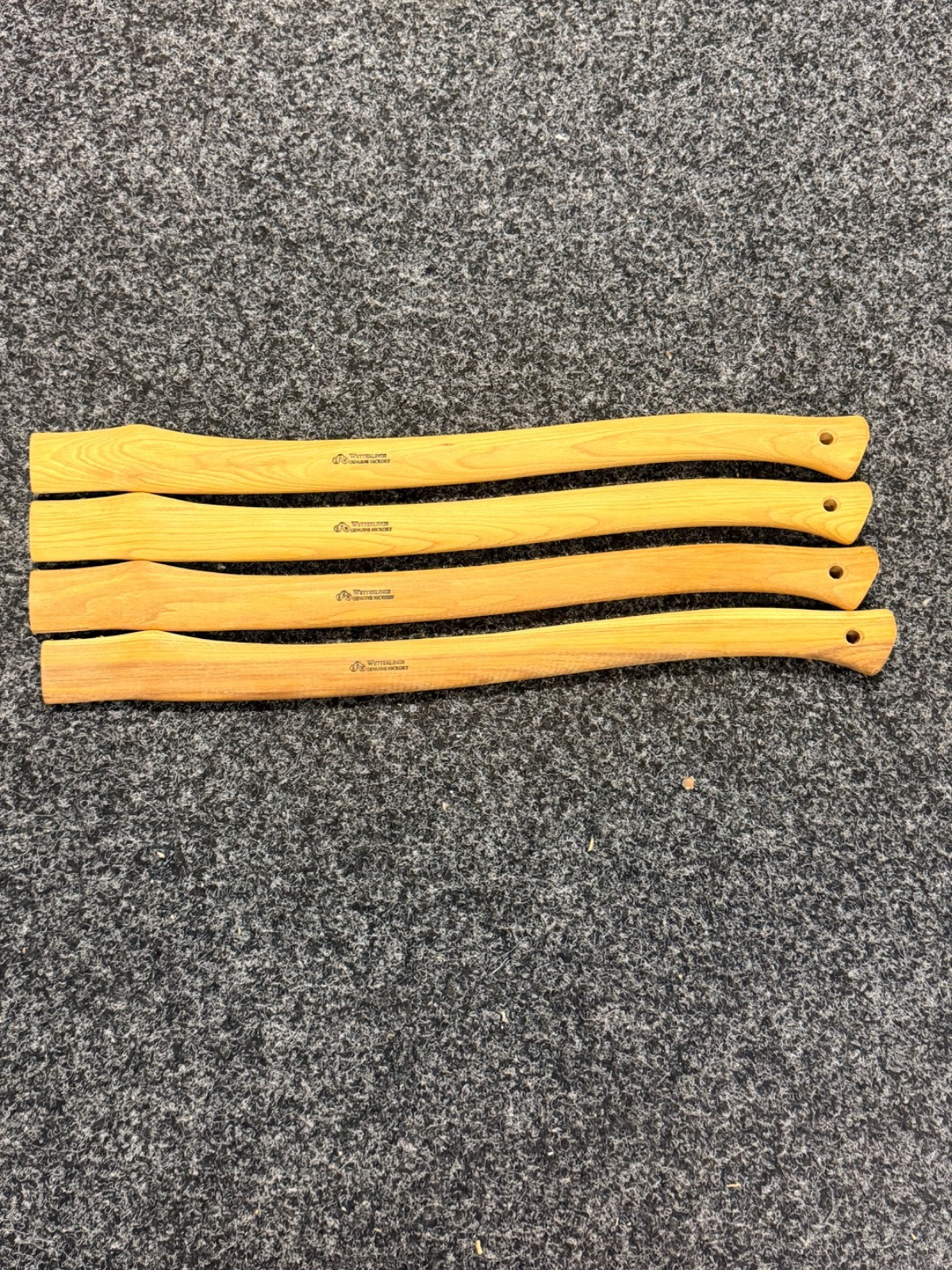 4x NOS Wetterlings Genuine Hickory Axe Handles Hudson Bay 60cm Swedish Vintage