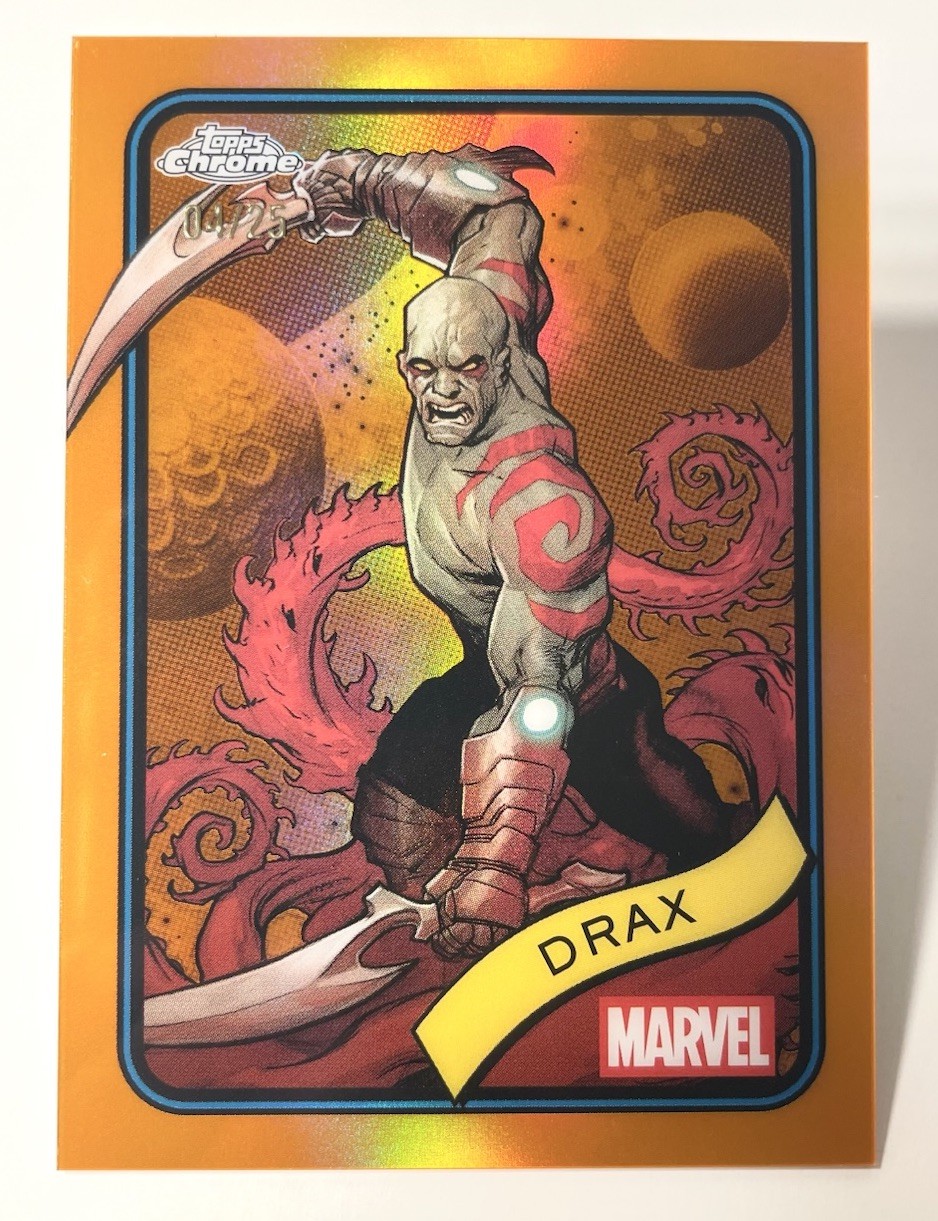 2025 Topps Chrome Marvel Drax Orange /25 SSP #184 