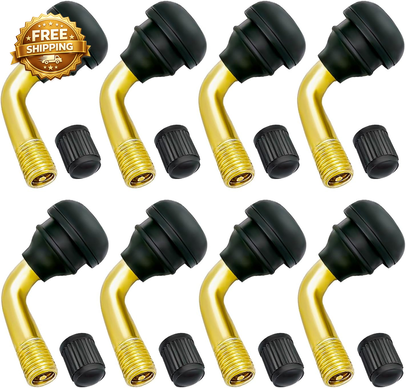 8PCS Tubeless Tire Valve Stem PVR70 Valve Stem Bent 90 Degree Angled Brass