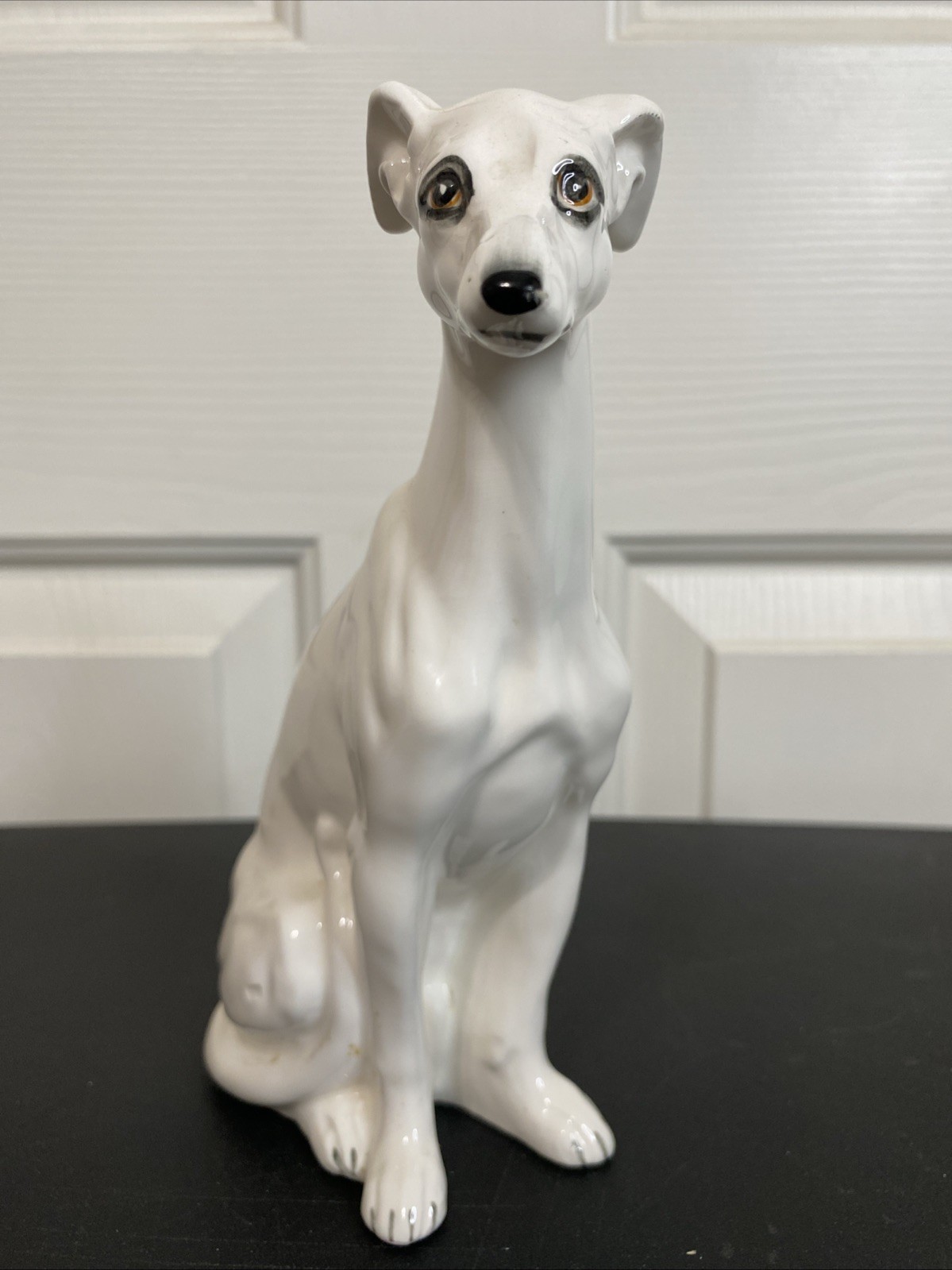 Greyhound Dog Figurine by Tilso Japan Porcelain Whippet Deco Statue 7.5” Tall