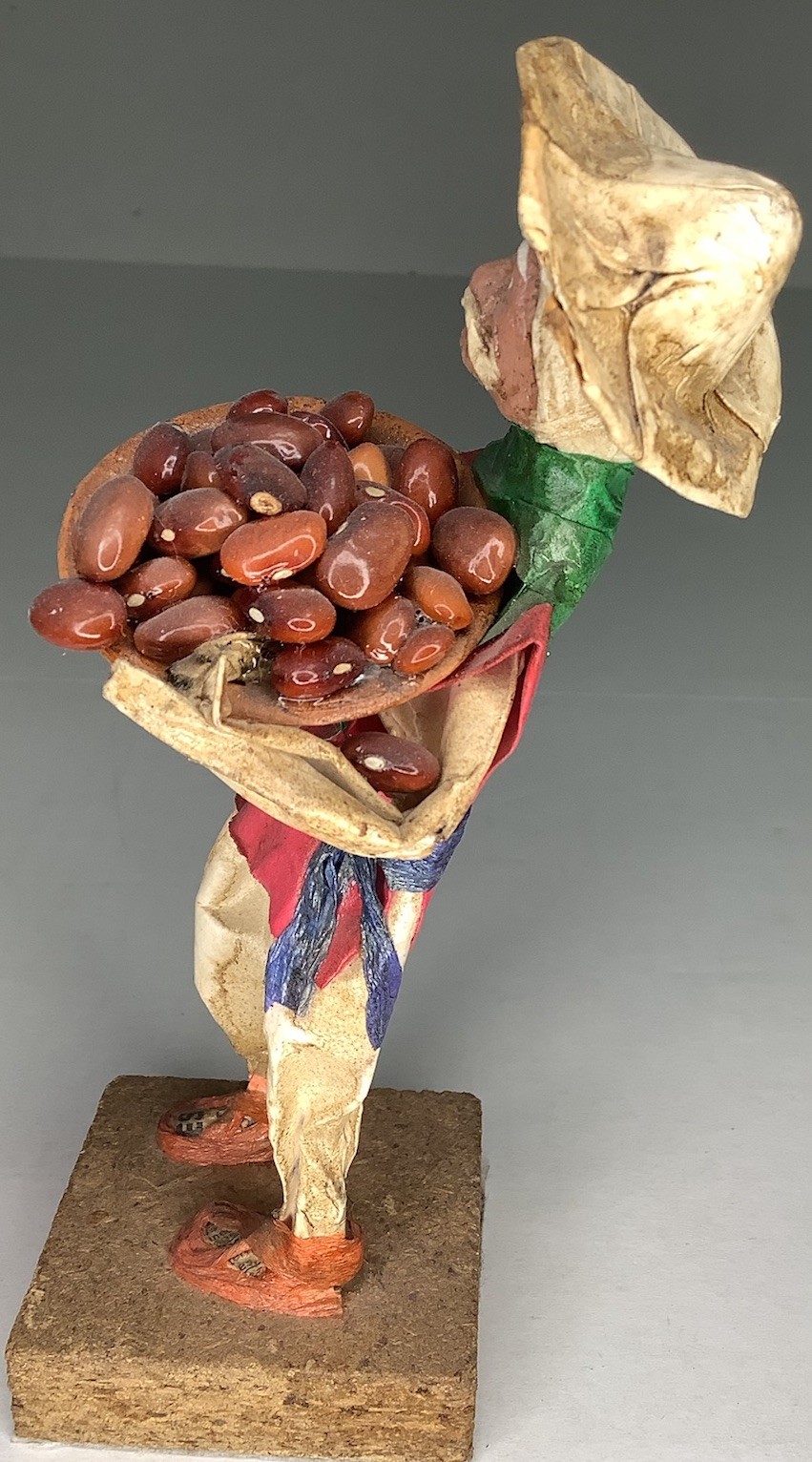 Vtg. Hand Made Mexican Folk Art Paper Mache Peasant Figurine 6” Tall #13