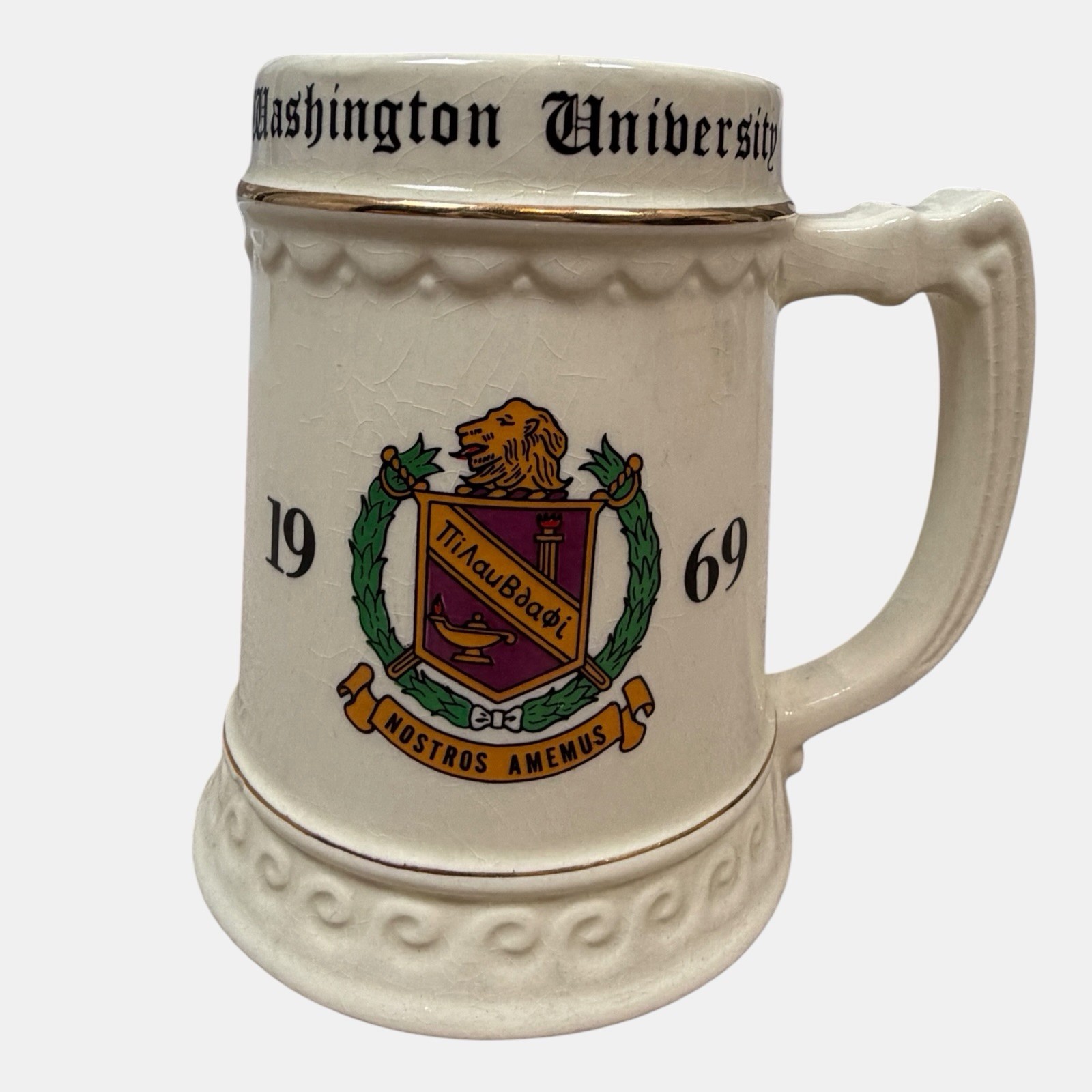 Vintage Washington University Ceramic Mug Stein