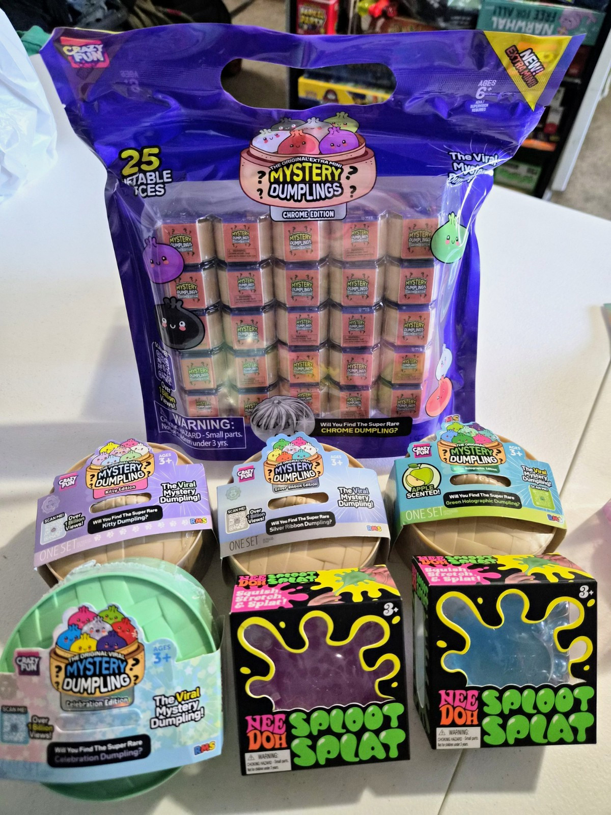 Crazy Fun Mystery Dumplings  and NeeDoh Sploot Splat Bundle