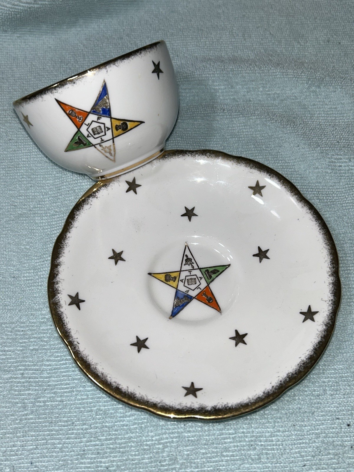 Masonic Order of the Eastern Star Teacup & Saucer OES Royal Stafford Bone China