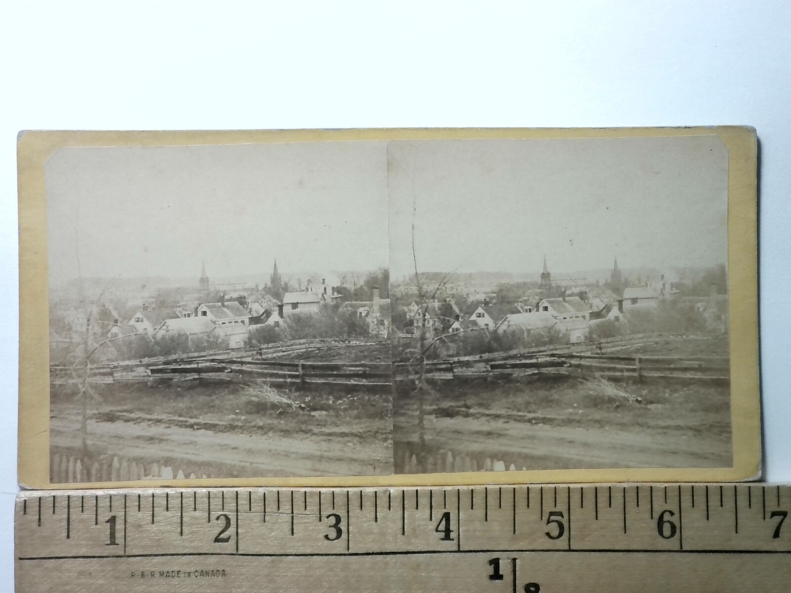 Dover New Hampshire Stereoview C. E. Libbey Village Panorama 1860s Flat Mount