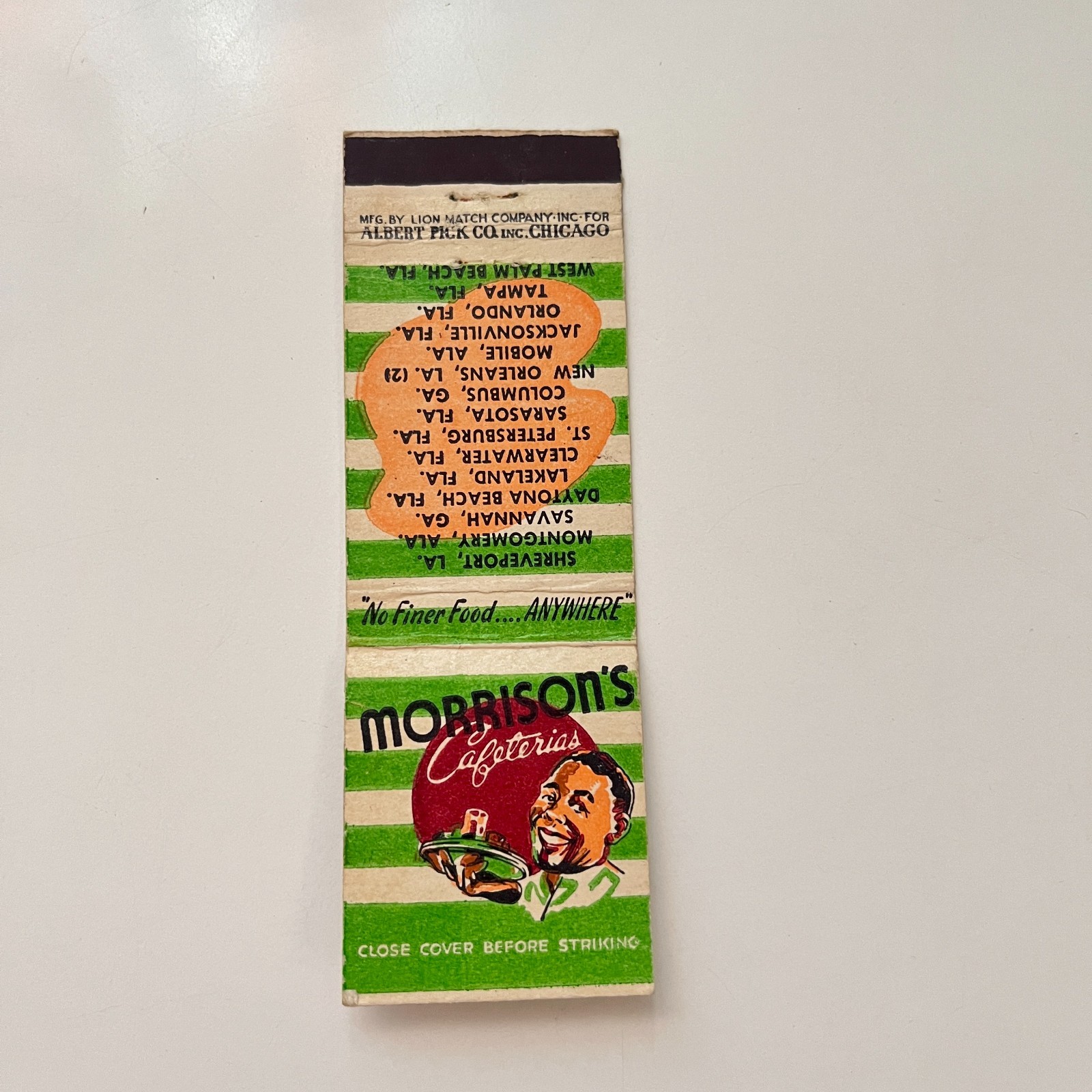 Morrison\'s Cafeterias Shreveport LA Vintage Pop-Up Matchbook Cover TMB57-1