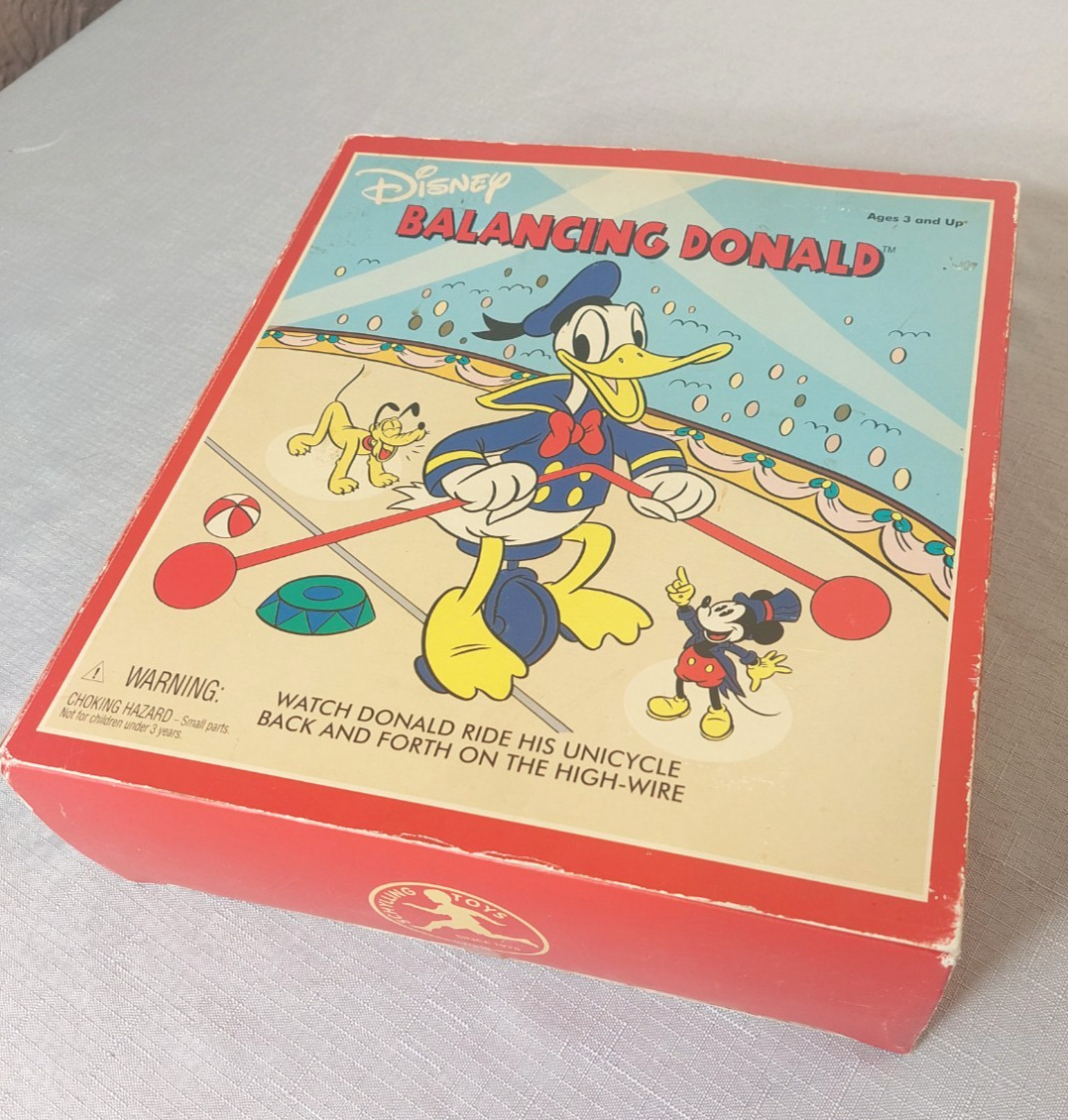 Disney Balancing Donald Duck Unicycle, Vintage Schylling Toy Original Box (New)